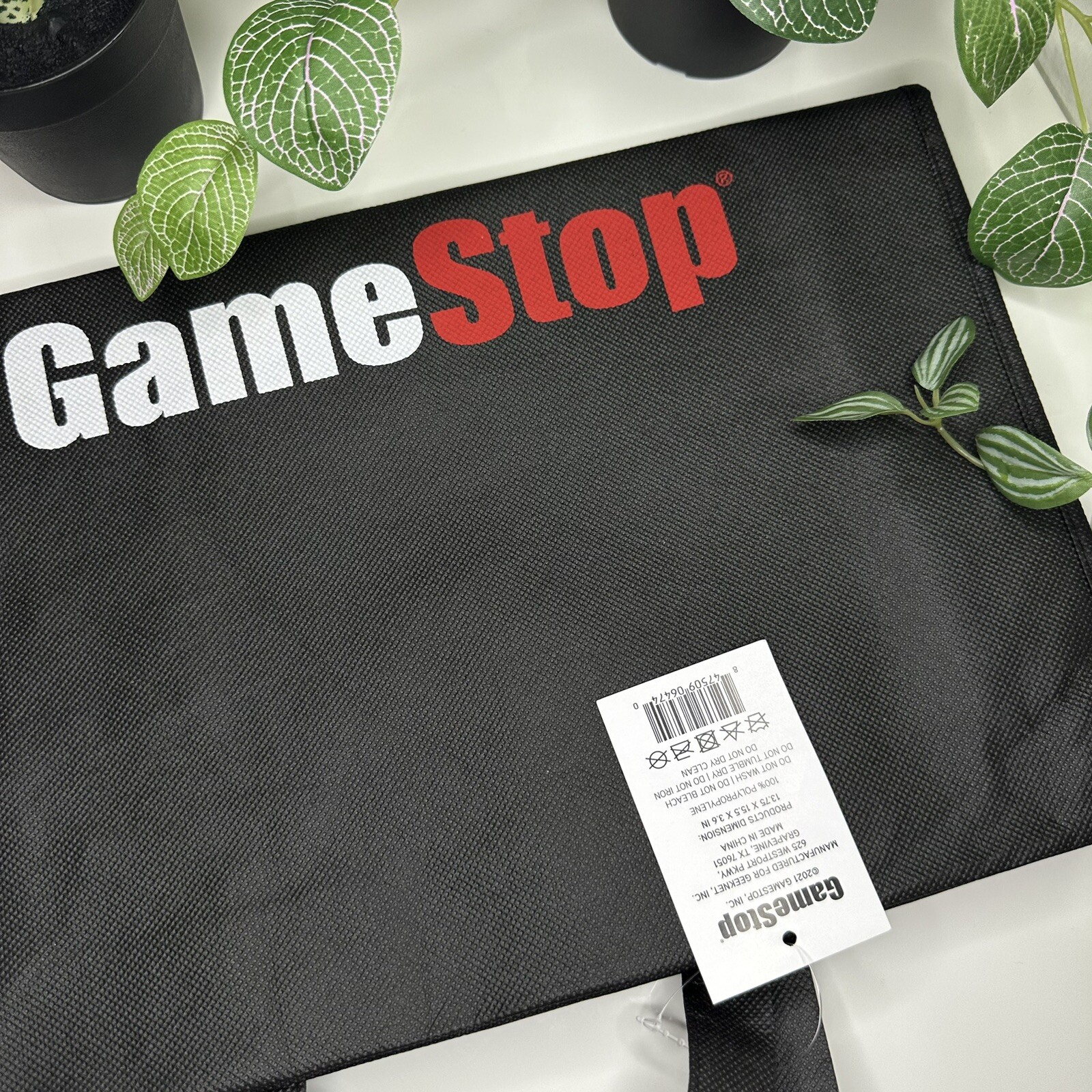 Gamestop Reusable Eco Tote Bag Black Logo 13.75 X 15.5 X 3.6 New With Tags Rare