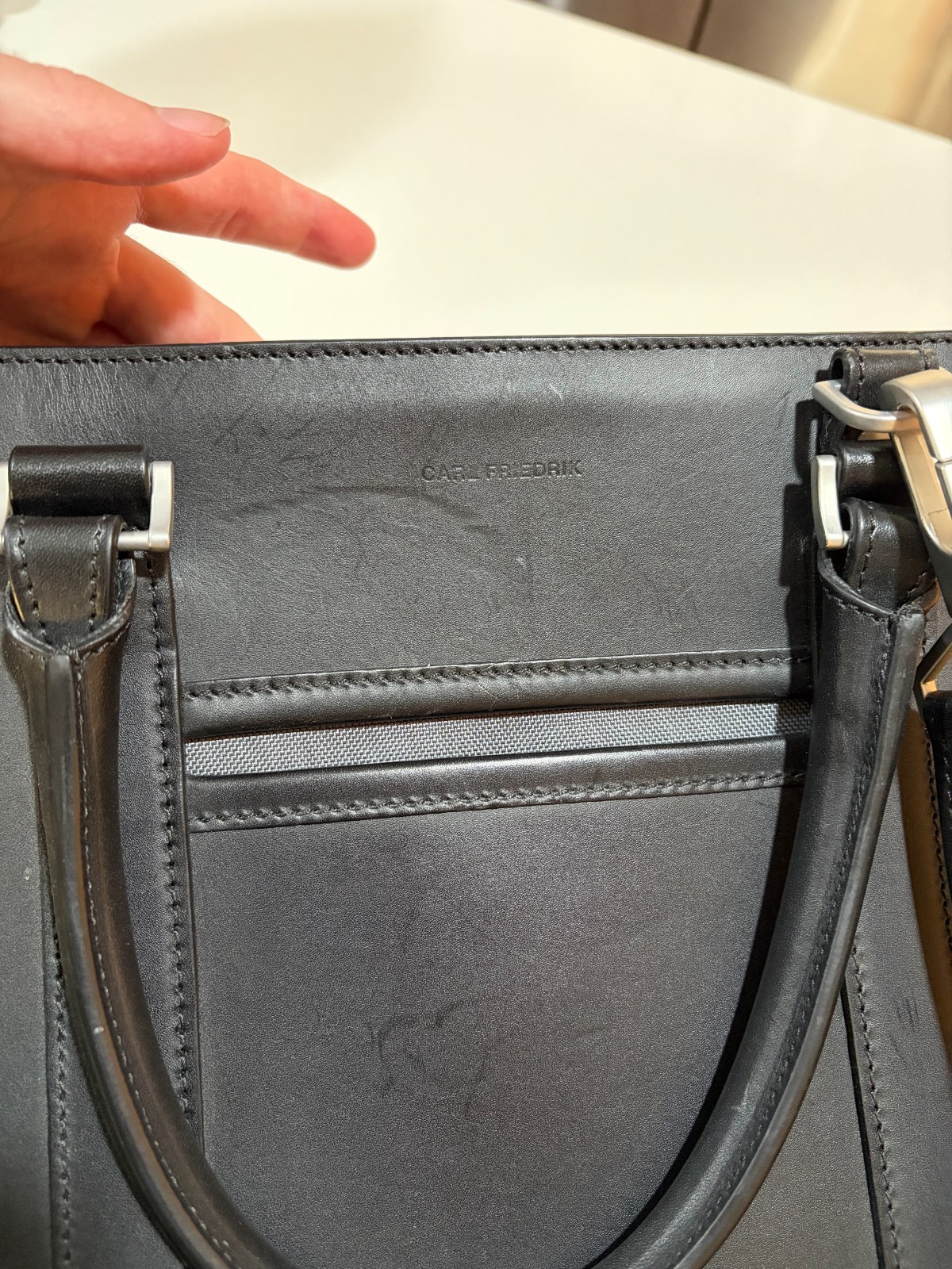 Carl Friedrik Palissy Briefcase – 10L – Black Smooth Vachetta Leather
