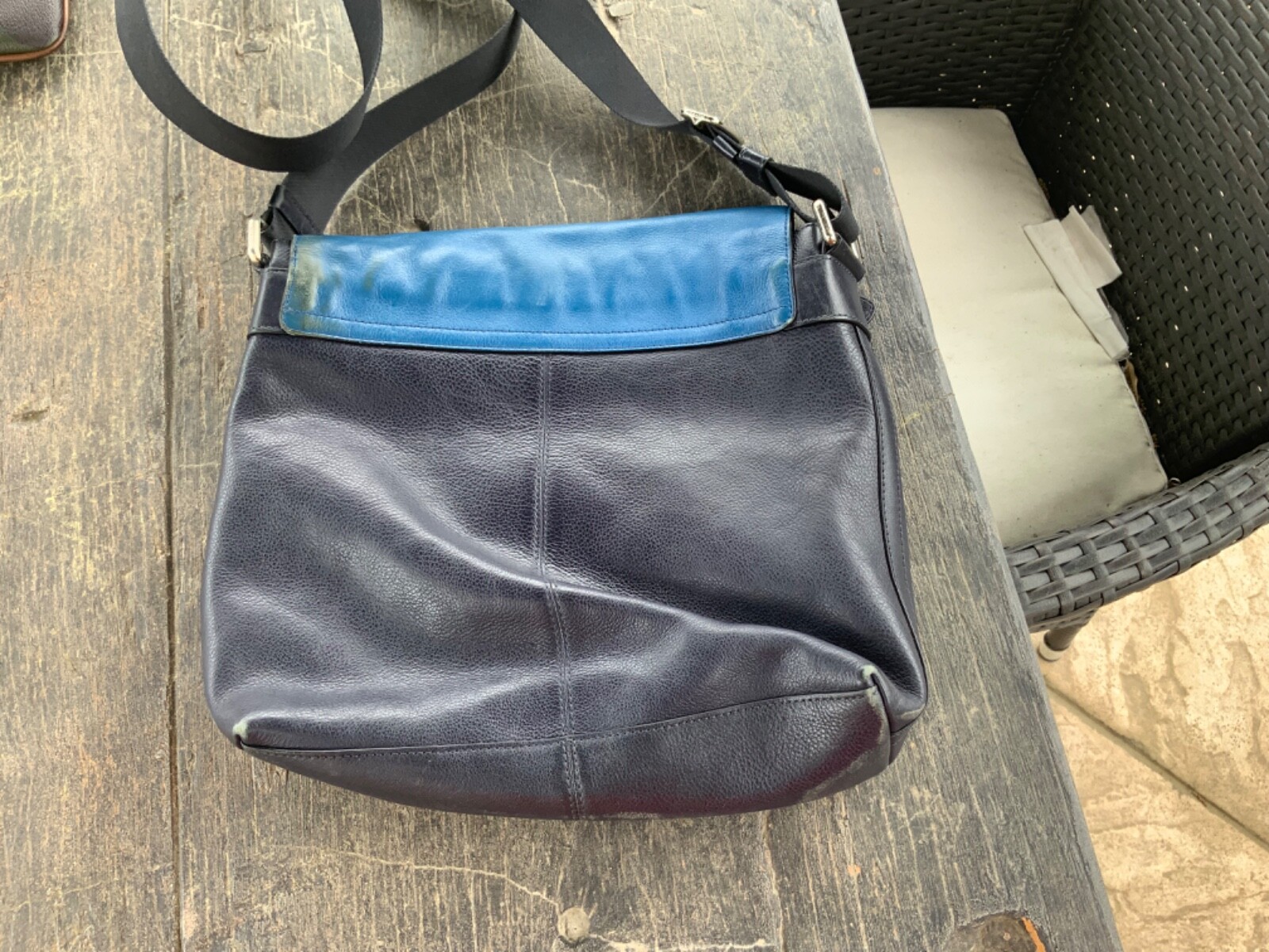 Coach Metropolitan, Sullivan Blue Leather, Crossbody , Messenger, Map Bag.