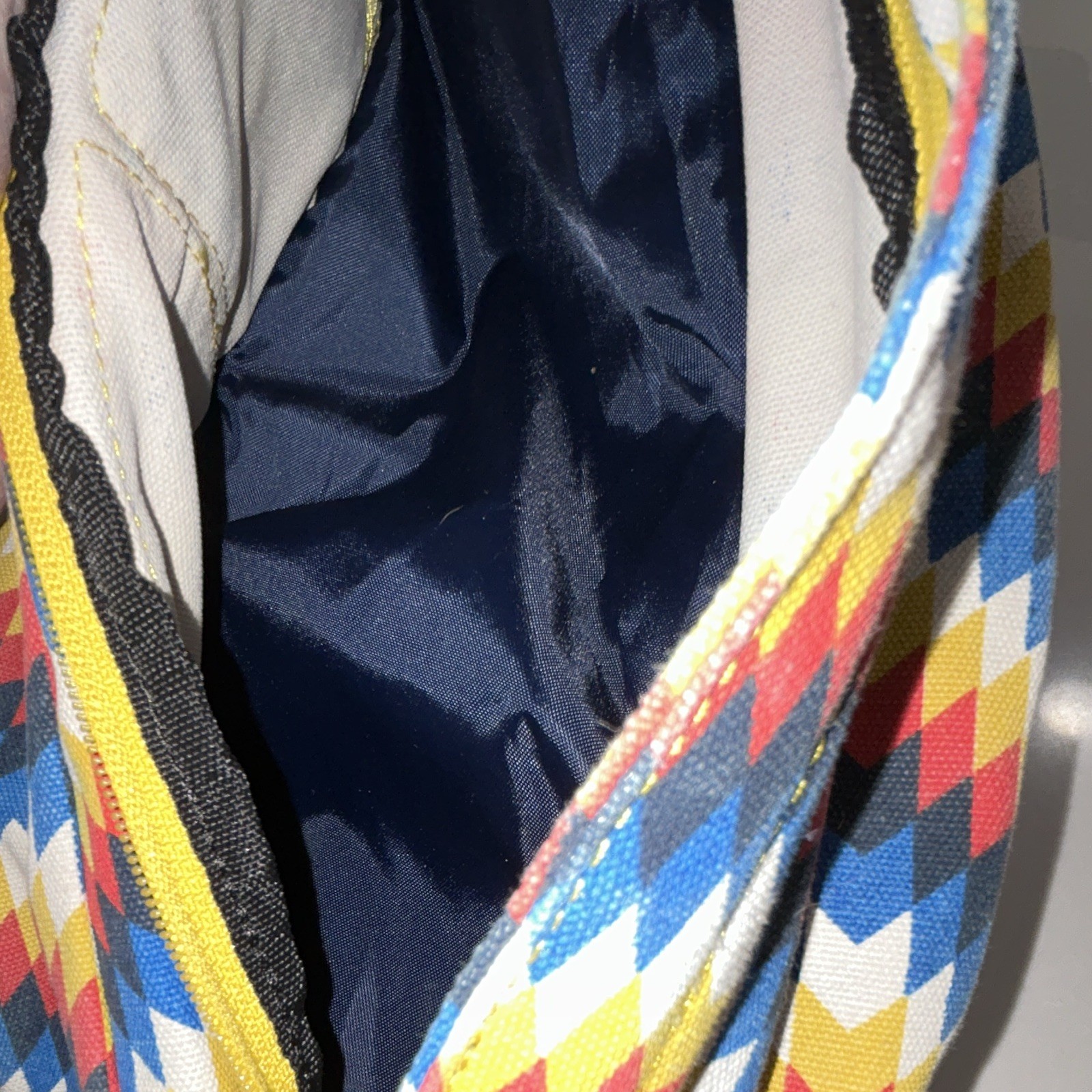 KAVU Multicolor Chevron Sling Bag Crossbody Zip/Buckle Closure Adjustable Strap