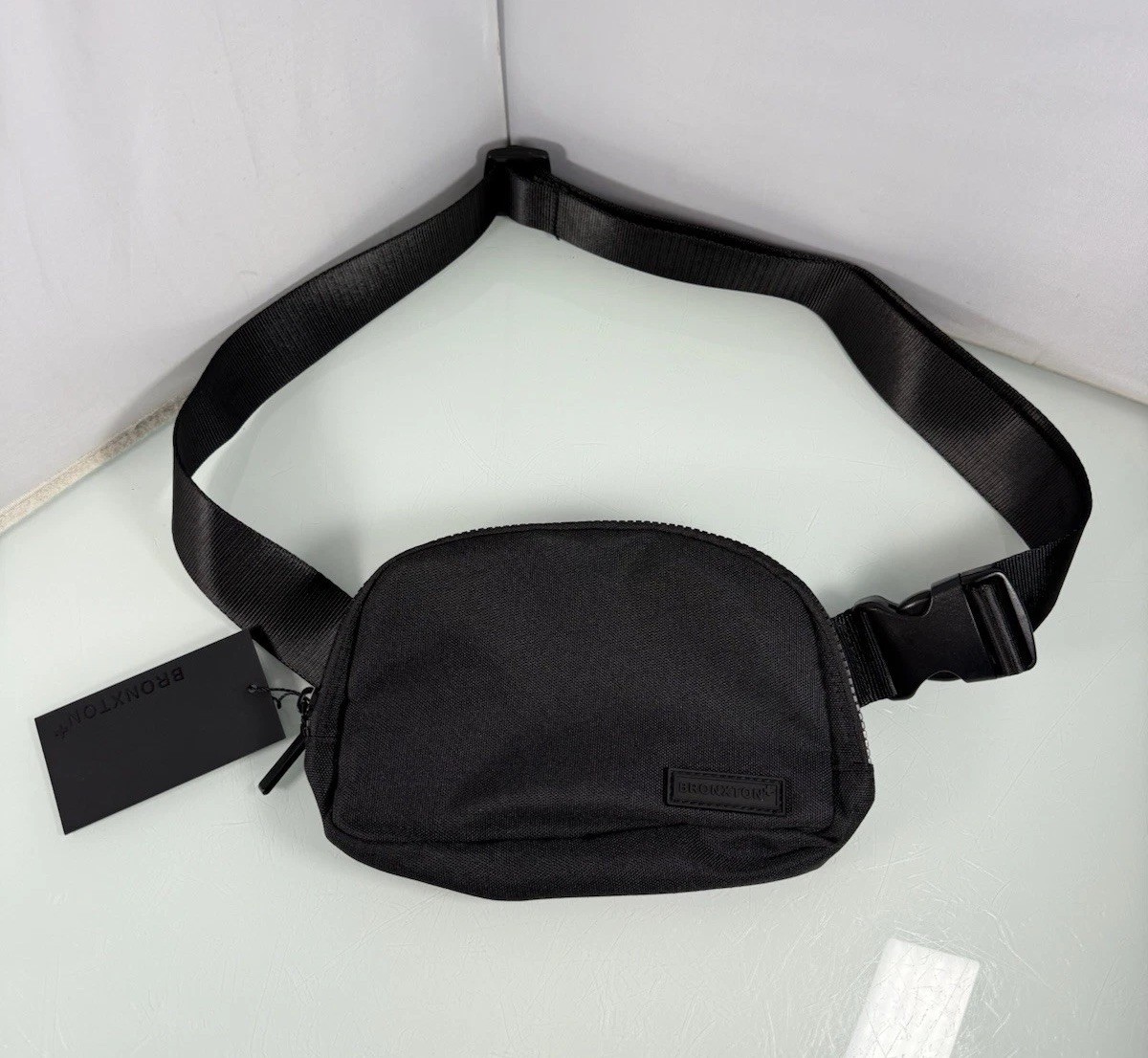 Bronxton BX Crossbody Black Nylon Waist Travel Gym Bag Small Pouch, Unisex NEW