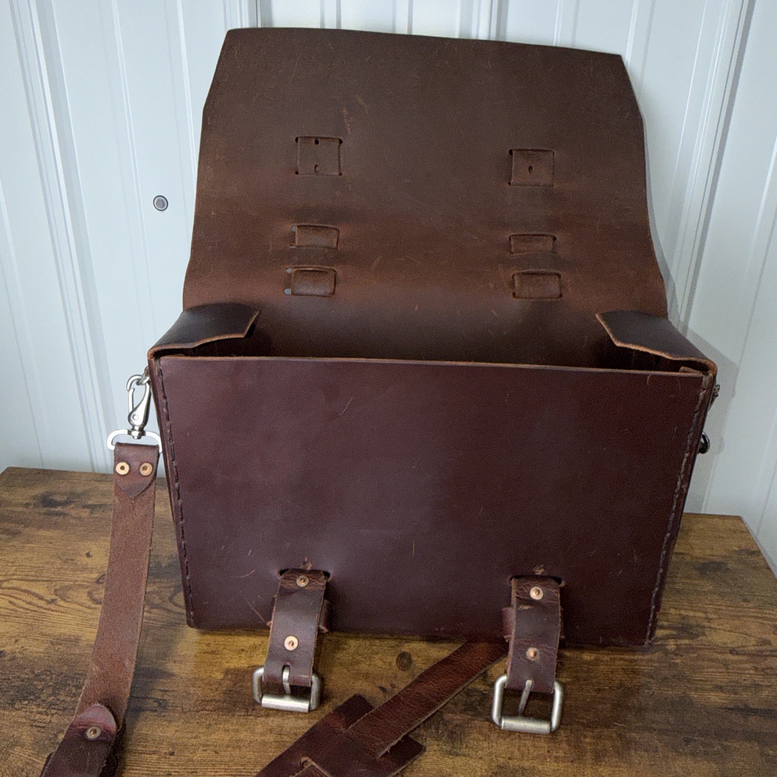 ColsenKeane Leather Satchel Bag In Crazy Horse