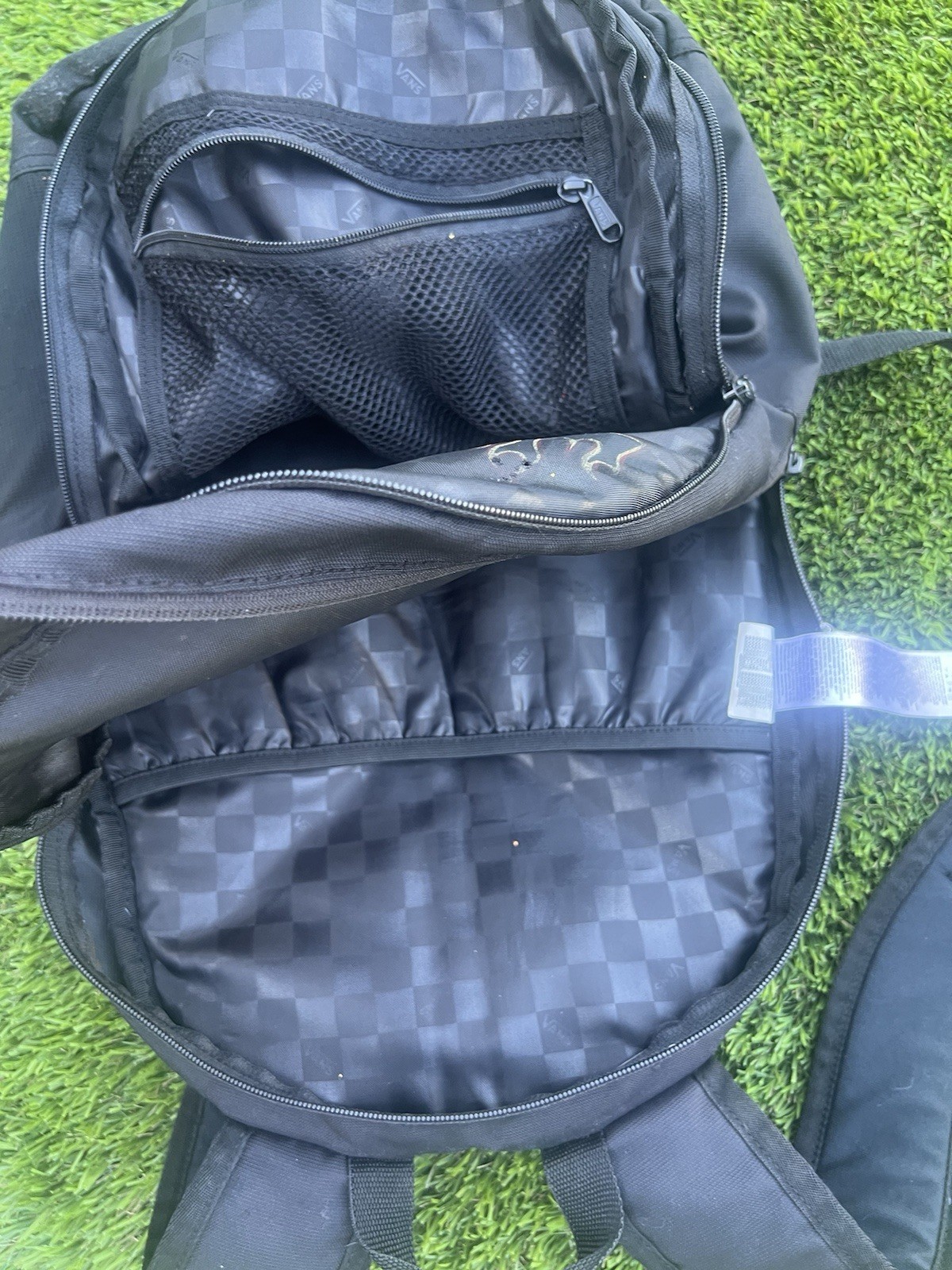 VANS × THRASHER Magazine Backpack Black Bag 4 Zippers Pockets Laptop VN0A2WNVO9B
