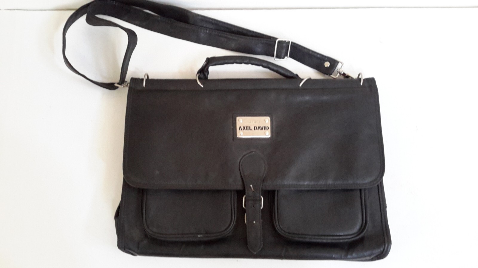 Axel David BagSac 1062 HK Amsterdam Men Classic Leather Briefcase Black Pre-owne