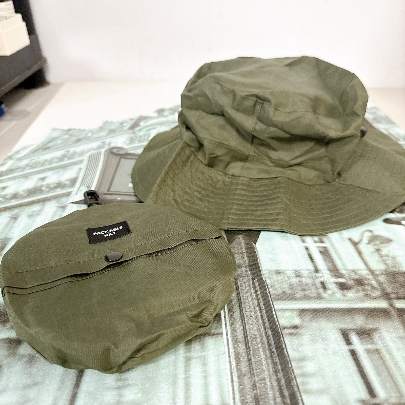 Foldable Outdoor Set UPF50+ Bucket Hat + Waterproof Backpack Unisex Travel Kit