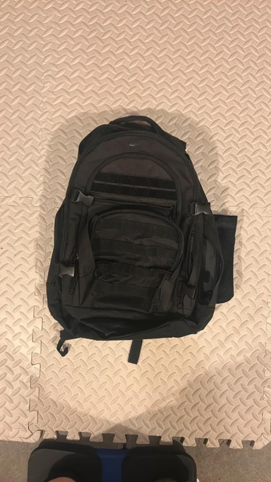 SOG Black Backpack Tactical Bugout Bag 4 Zippered Compartments Pockets Straps