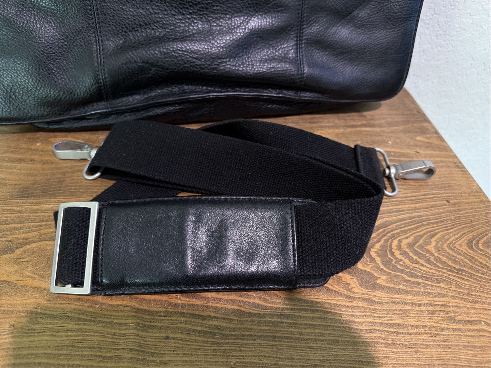 Vintage Wilsons Leather Expandable Briefcase Laptop Messenger Bag Black w/Strap