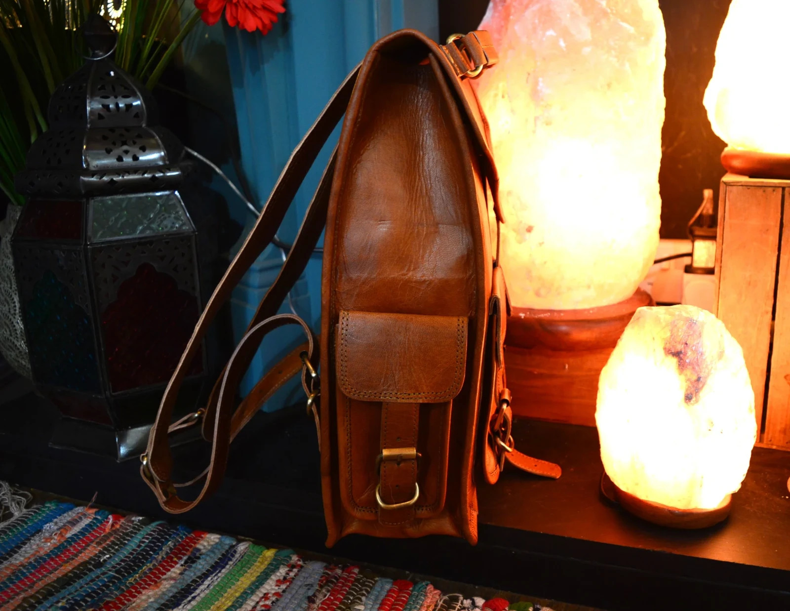 Genuine Leather Backpack for Men – Vintage Laptop Rucksack Messenger Travel Bag