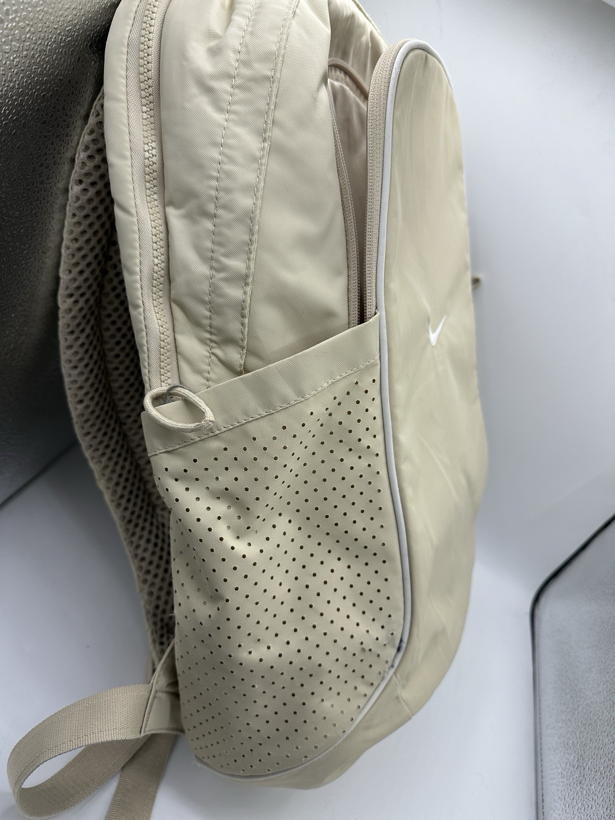 Nike Sportswear Essentials Backpack Beige Cream Swoosh Laptop Bag