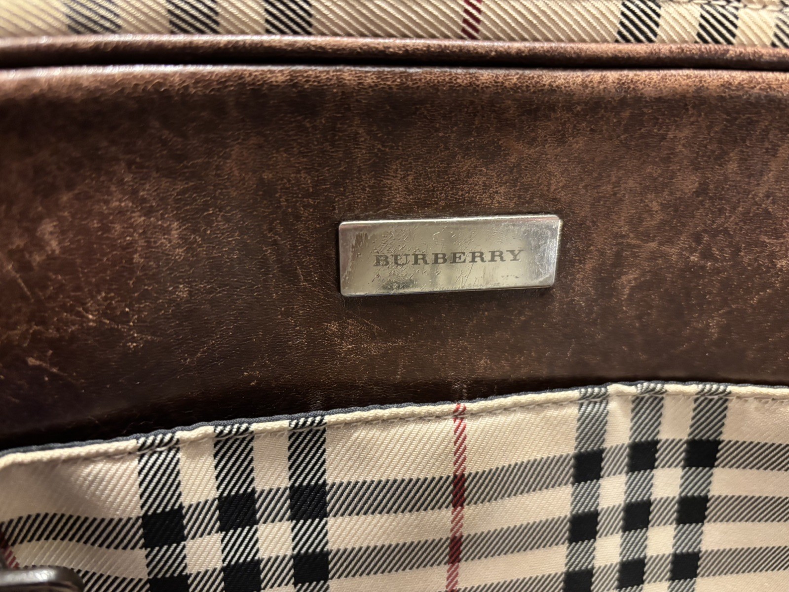 Burberry Toiletry Bag Travel Vanity Nova Check Vintage In VGC Missing Zip Pull