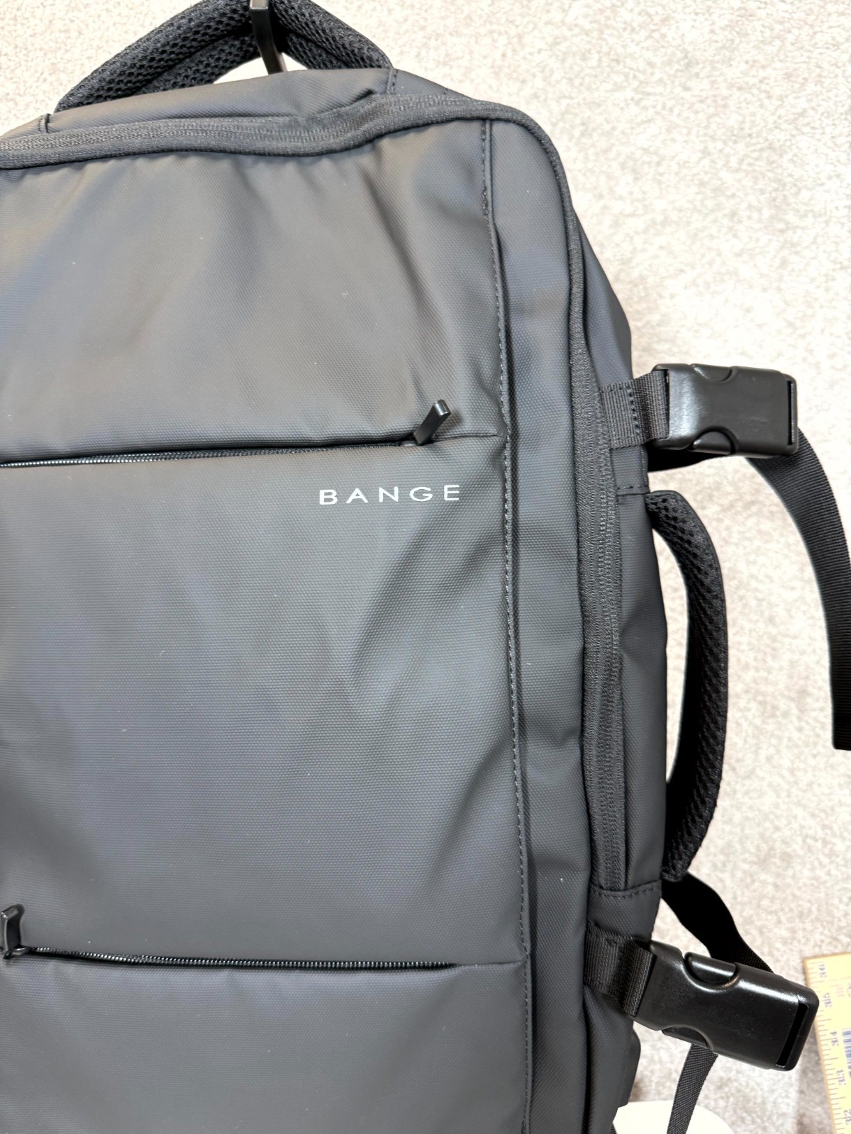 BANGE 45L Expandable Backpack Black Water Resistant Travel College Laptop Bag