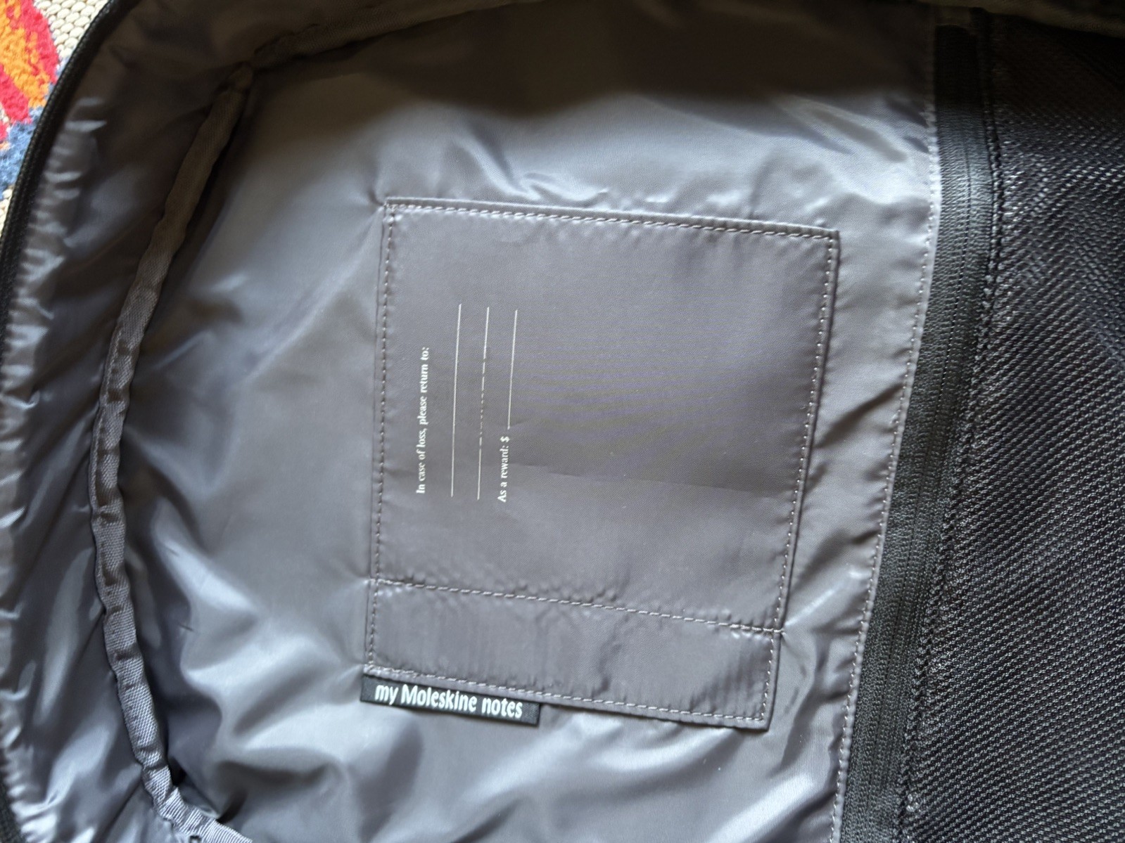 Moleskine Vertical Backpack Dark Gray Water-Repellent 15″ Laptop Bag. slim