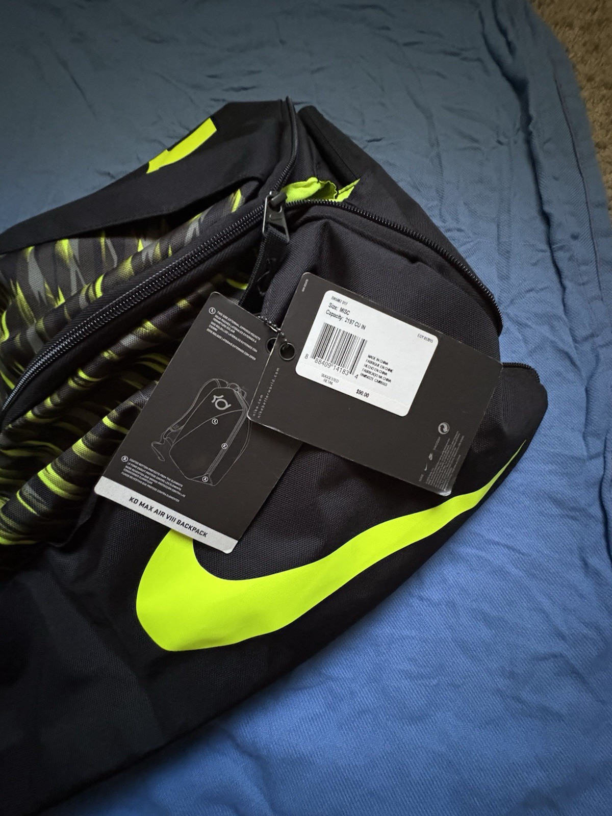 Nike KD VIII Max Air Backpack -Kevin Durant Black Neon Green