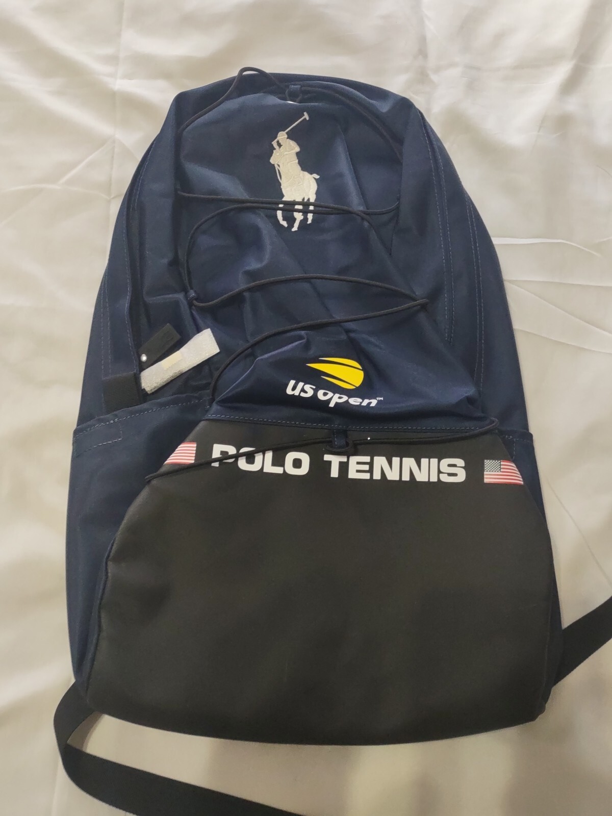 Ralph Lauren Rare US Open Tennis Embroidered Big Pony Navy Blue Backpack New