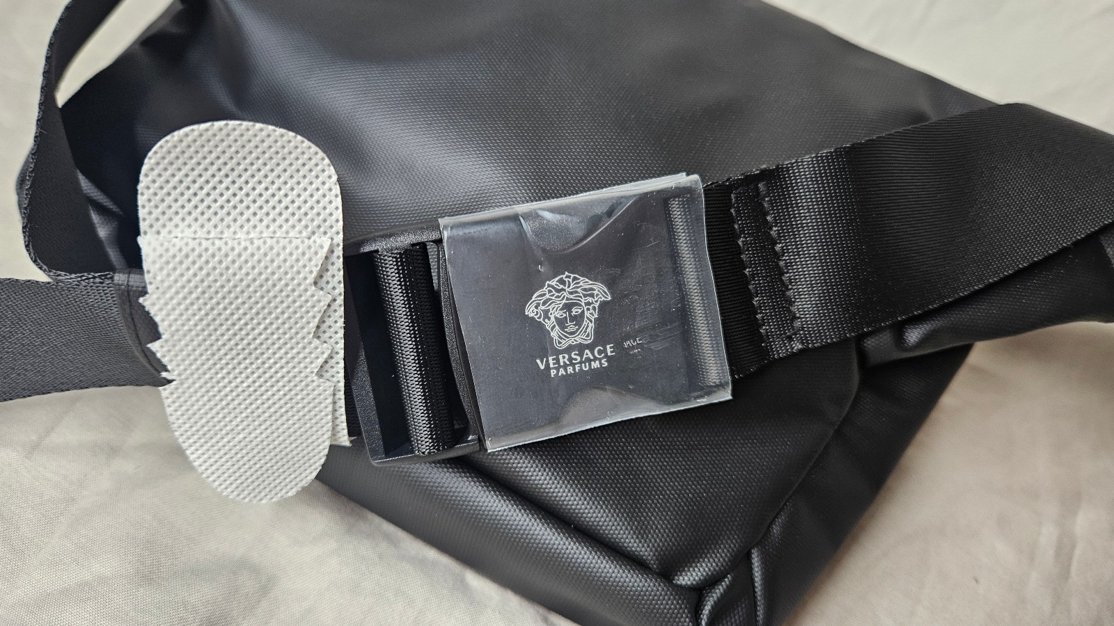 Versace Parfums Belt Bag Waist Pouch For Men Black Silver Travel Bag Fannie Pack