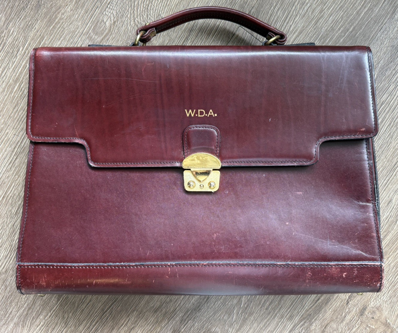 SCHLESINGER BROTHERS Cordovan Heavy Leather Briefcase / Lawyer Bag – USA