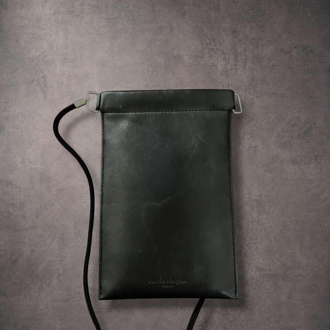 Maisonmargiela4 Stitch Leather Phone Pouch Smartphone Shoulder Made In Italy Men
