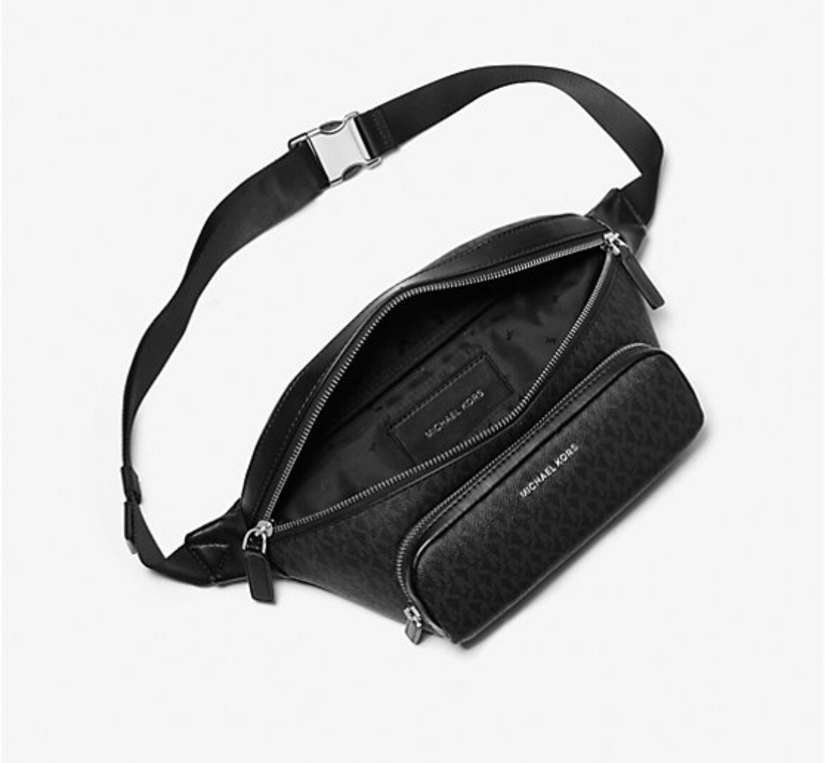 Michael Kors Cooper Logo Belt Bag In Black 11.5″Wx6.5″Tx4.5″D