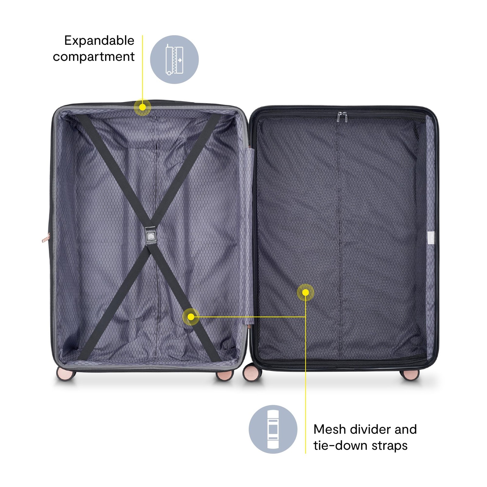 Delsey Alexis Lightweight Luggage, 4-Wheel Spinners Hardshell Suitcase, 25 In U4