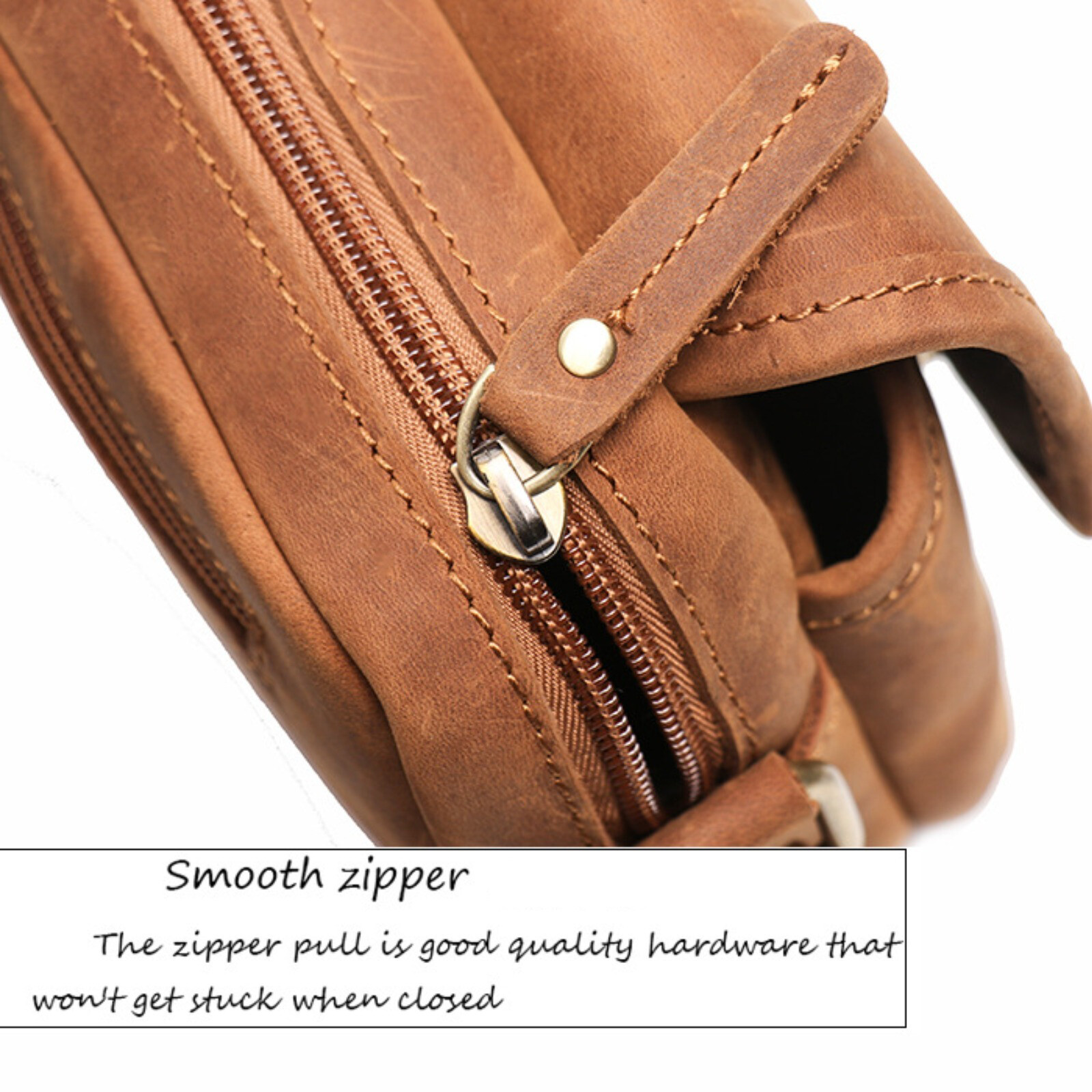 Men Retro Leather Crossbody Messenger Bag Shoulder Satchel for Work Travel
