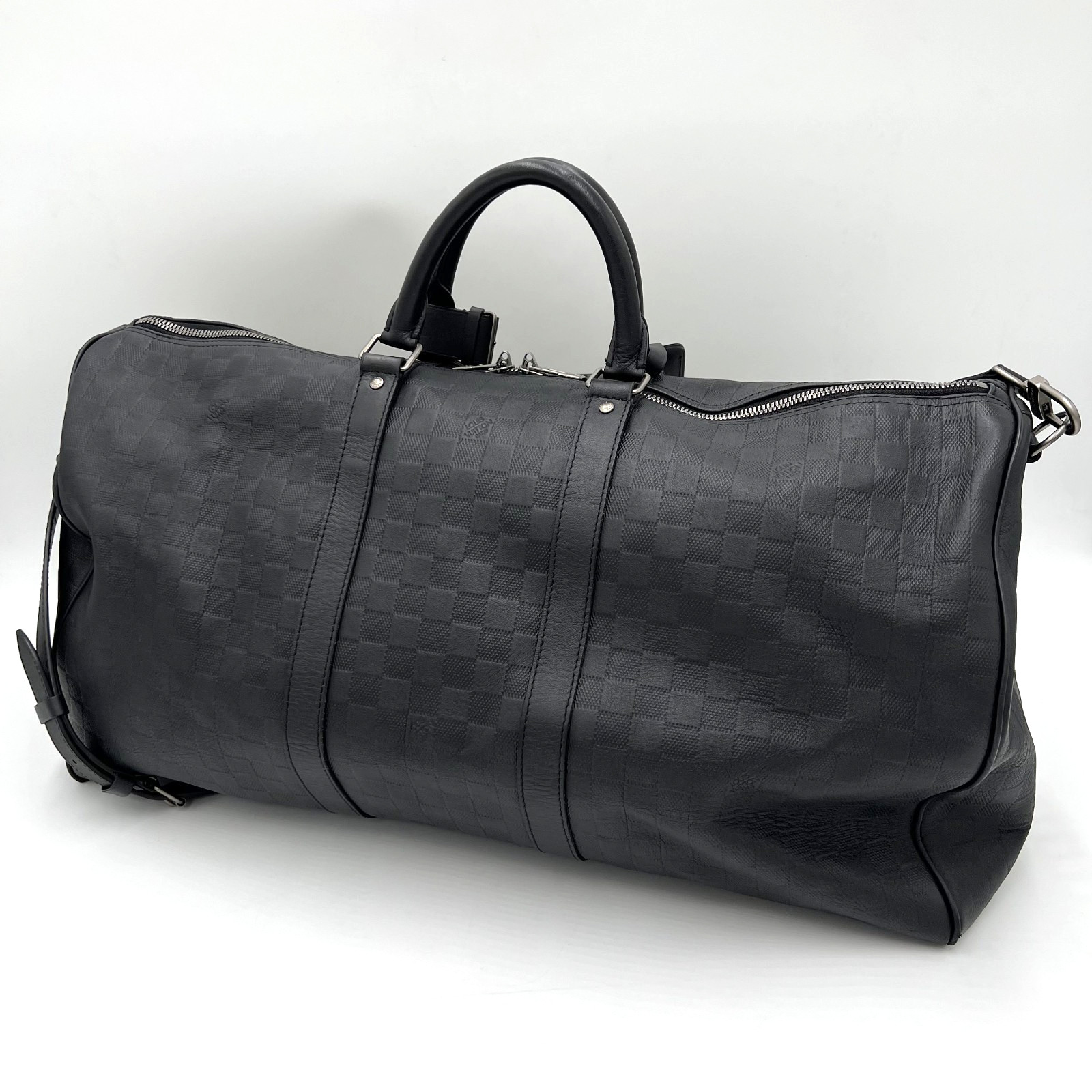 Louis Vuitton Damier Infini Keepall Bandouliere 55 Travel Bag 2way N41144 Auth