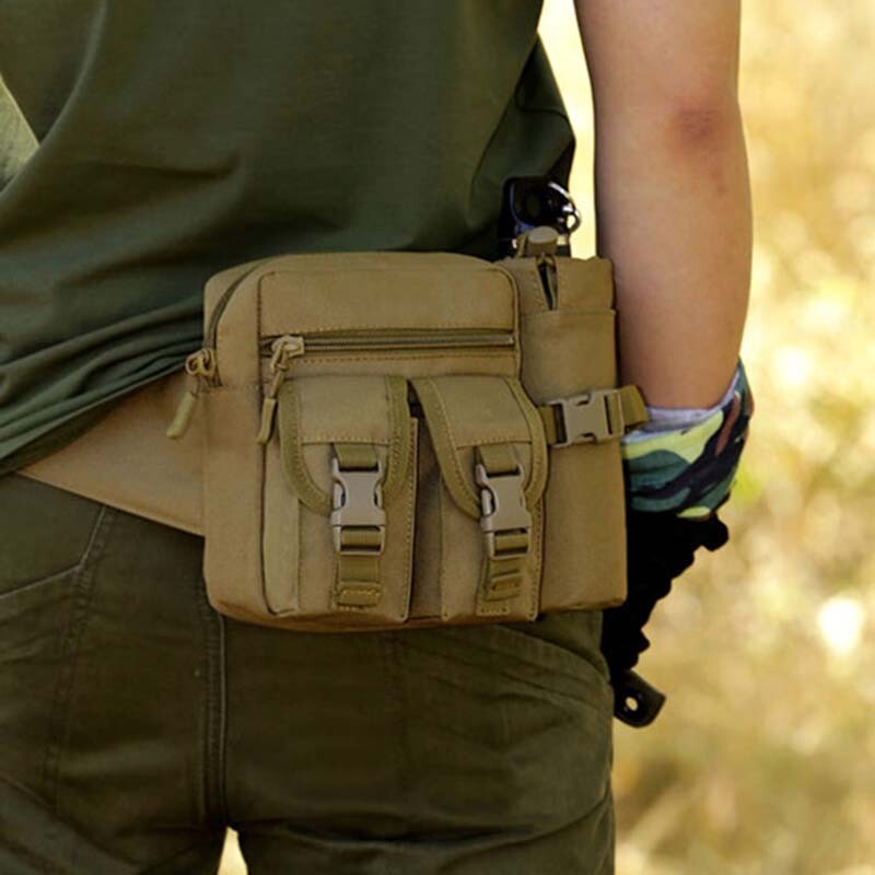 Tactical Fanny Pack Pouch with Water Bottle Holder Molle Waist Pack Hip Belt Bag