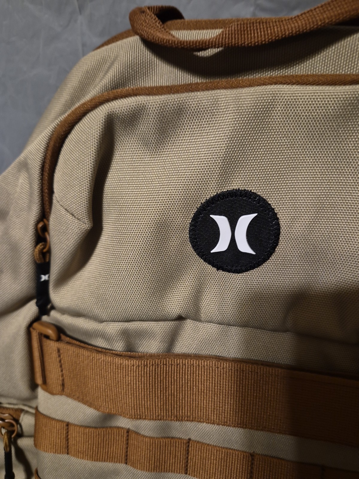 Hurley 50-50 Backpack Khaki Skateboard Laptop Compatible Multiple Pockets NWT