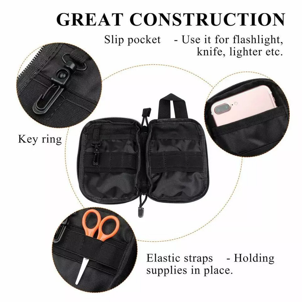 Tactical Molle Utility Bags Portable & Durable Nylon Pouch for Card Keybag Phone