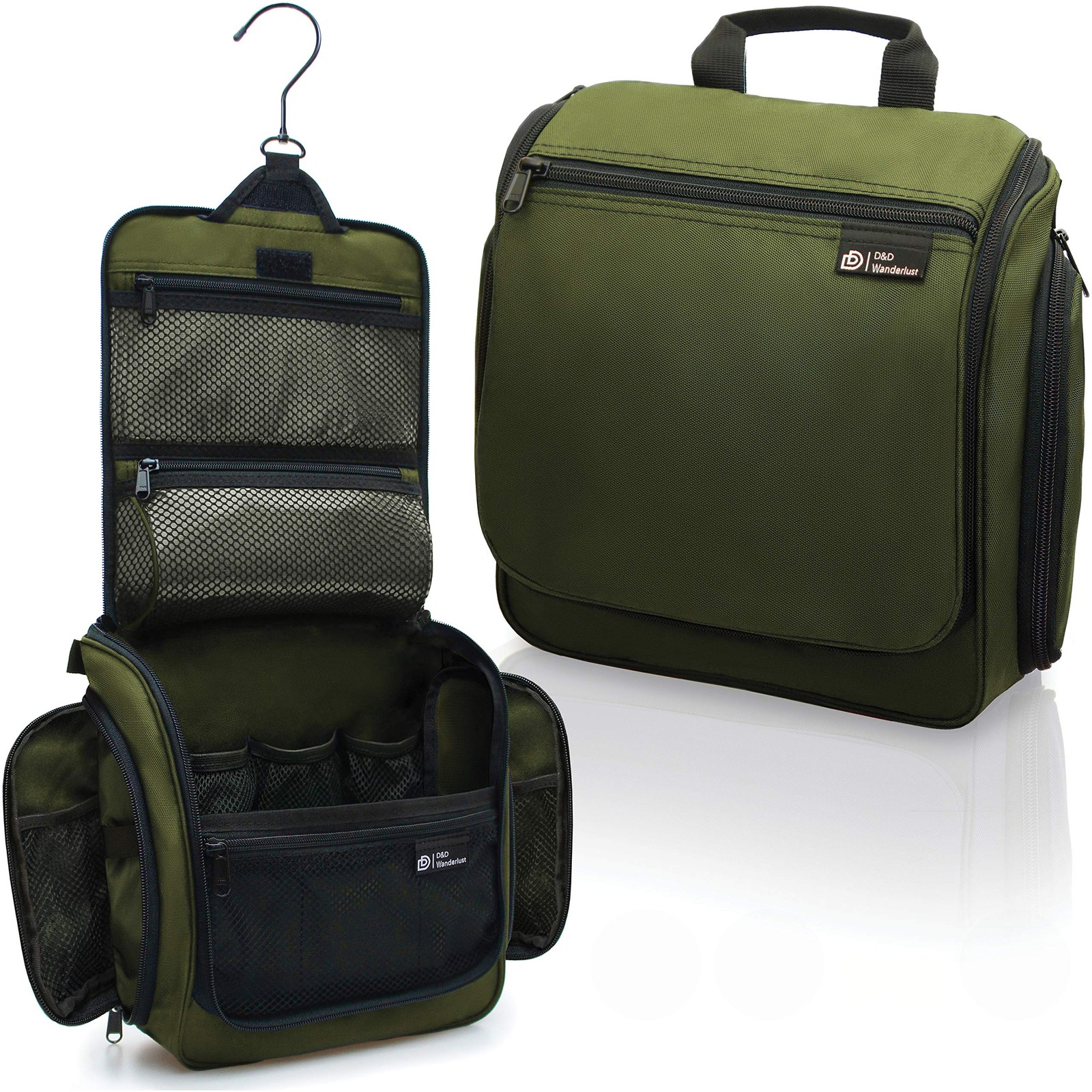 DD D&D Wanderlust Hanging Travel Toiletry Bag for Men and 19x10x2 Inch, Green