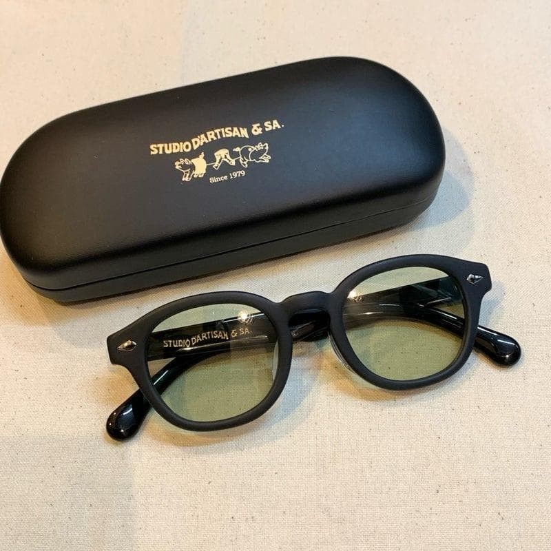 STUDIO D’ARTISAN Matte Black Boston Sunglasses with Case & Cloth