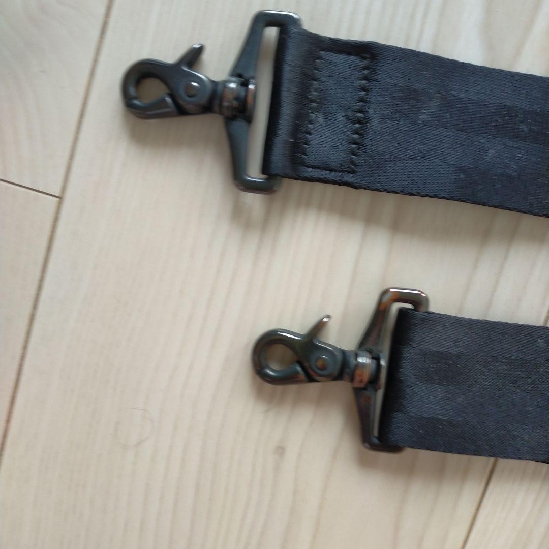 Porter Heat Black Leather Shoulder Strap 3.8cm with Keyring & Metal Clip