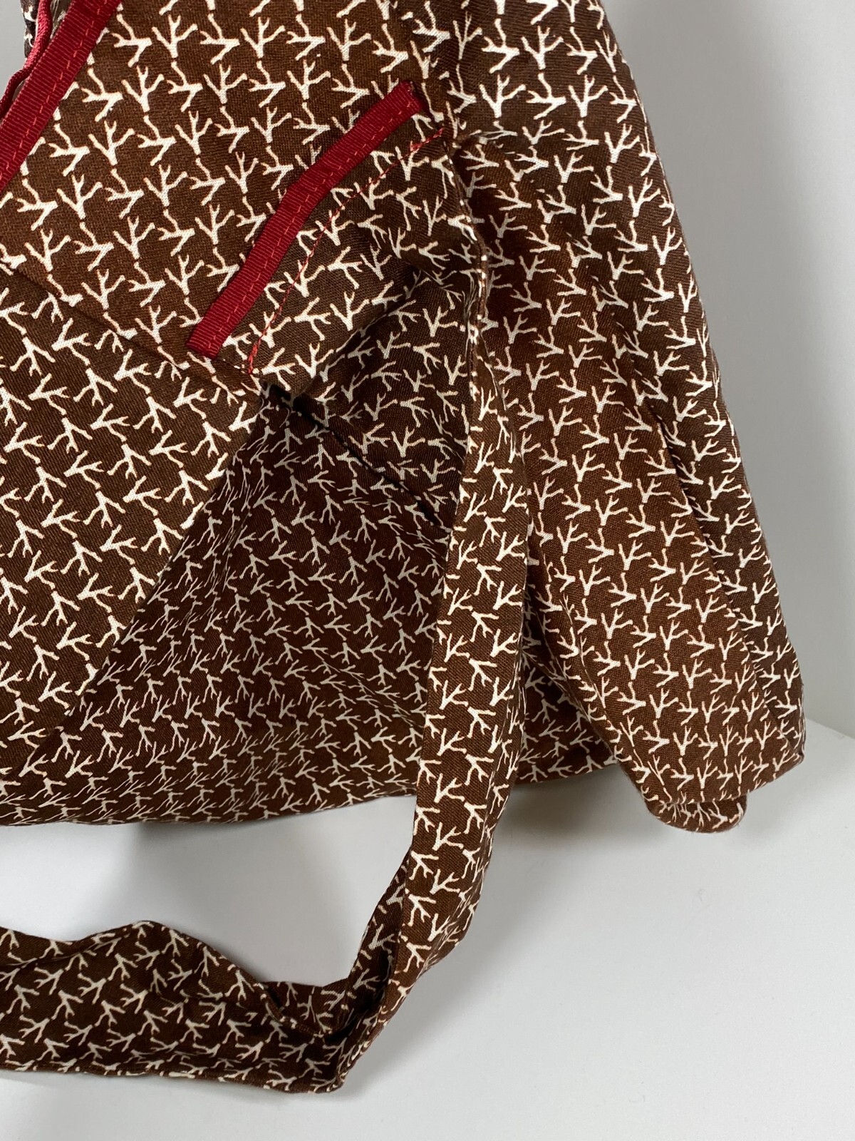 NEW ISAIA NAPOLI LINEN BROWN / WHITE CROSSBODY MESSENGER BAG ~ $275