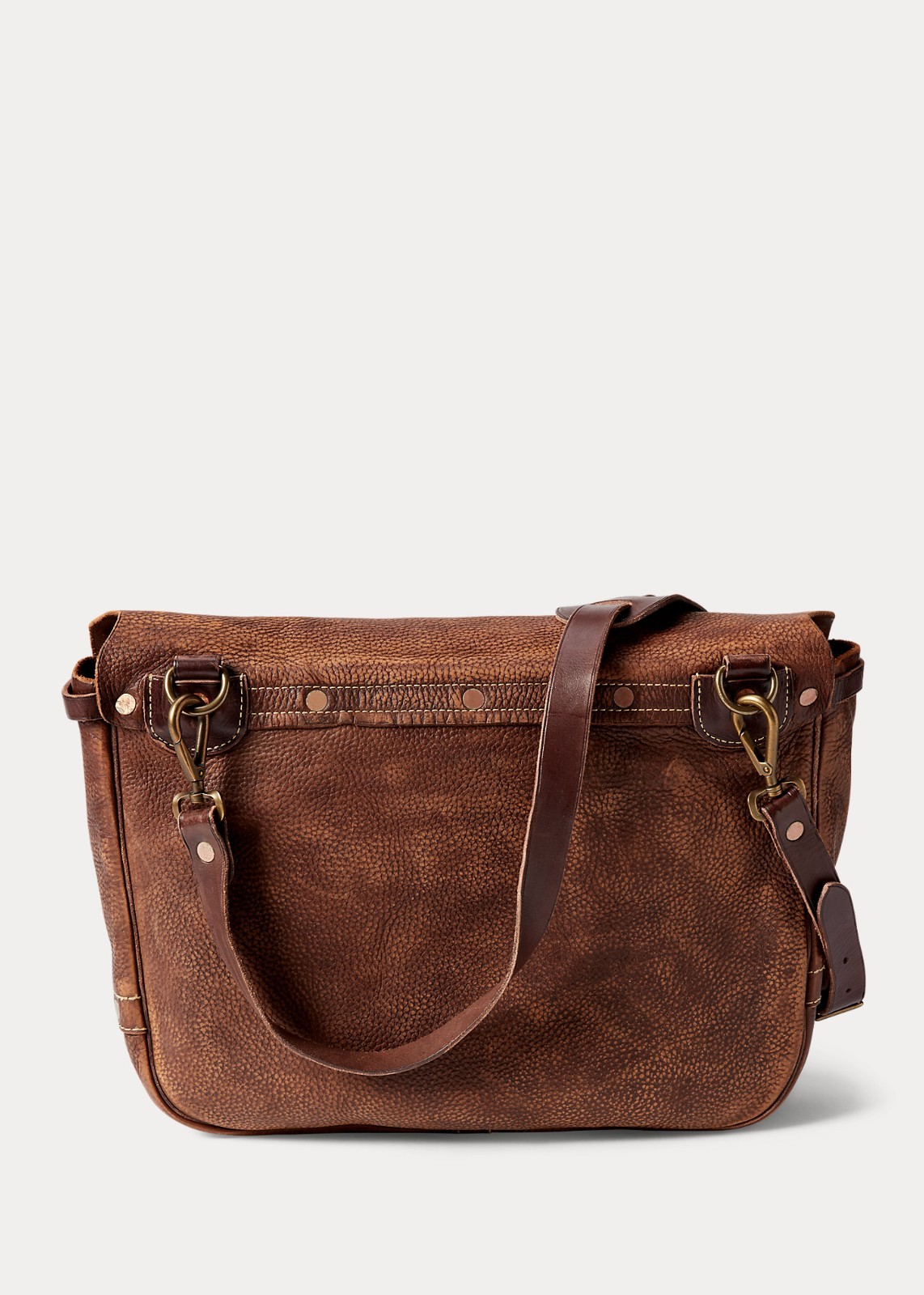 RRL Ralph Lauren Vegetable Tanned Cowhide Pebbled Leather Mailbag-MEN-RARE !