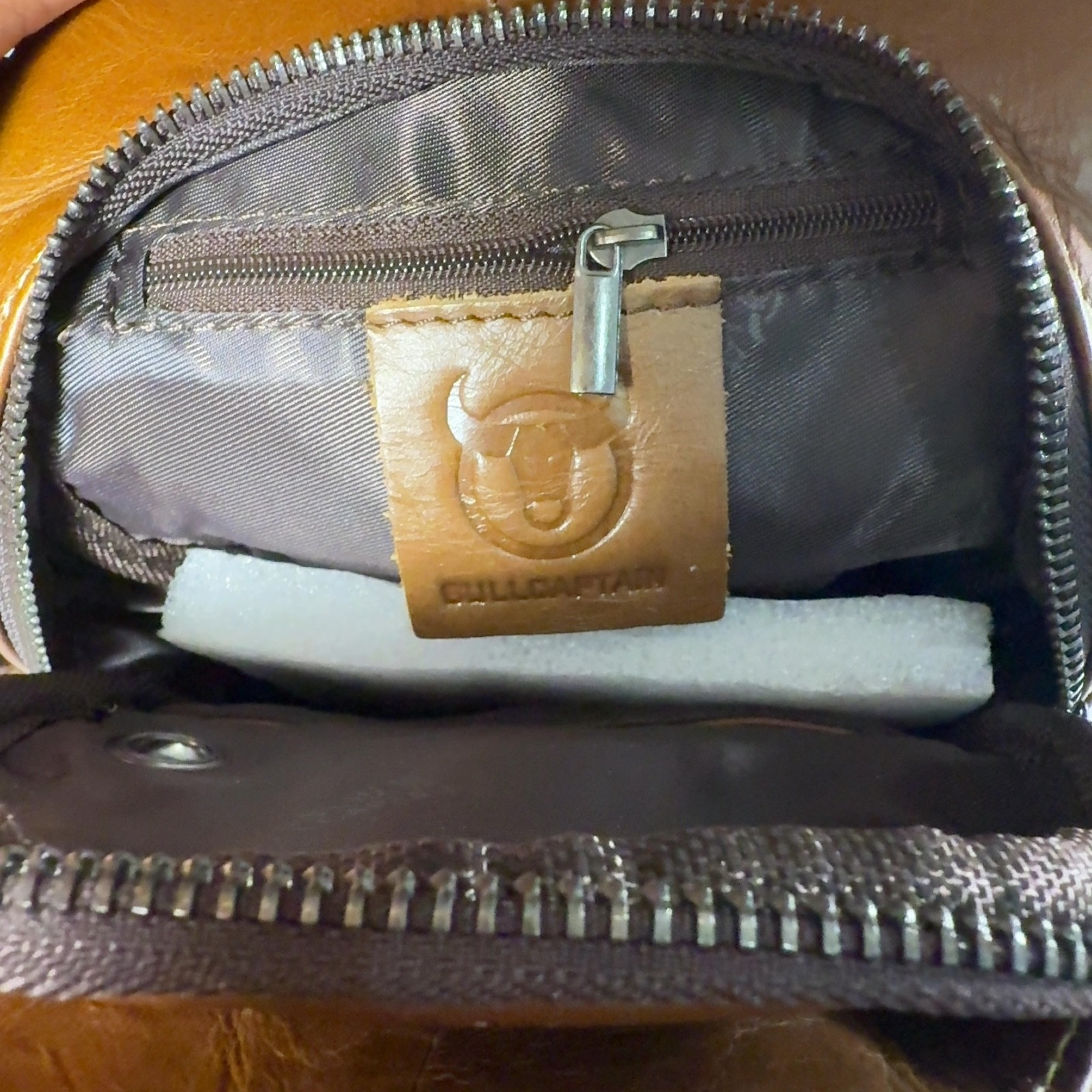Bullcaptain Genuine Leather Sling Bag Men’s Chest Crossbody Brown 82330
