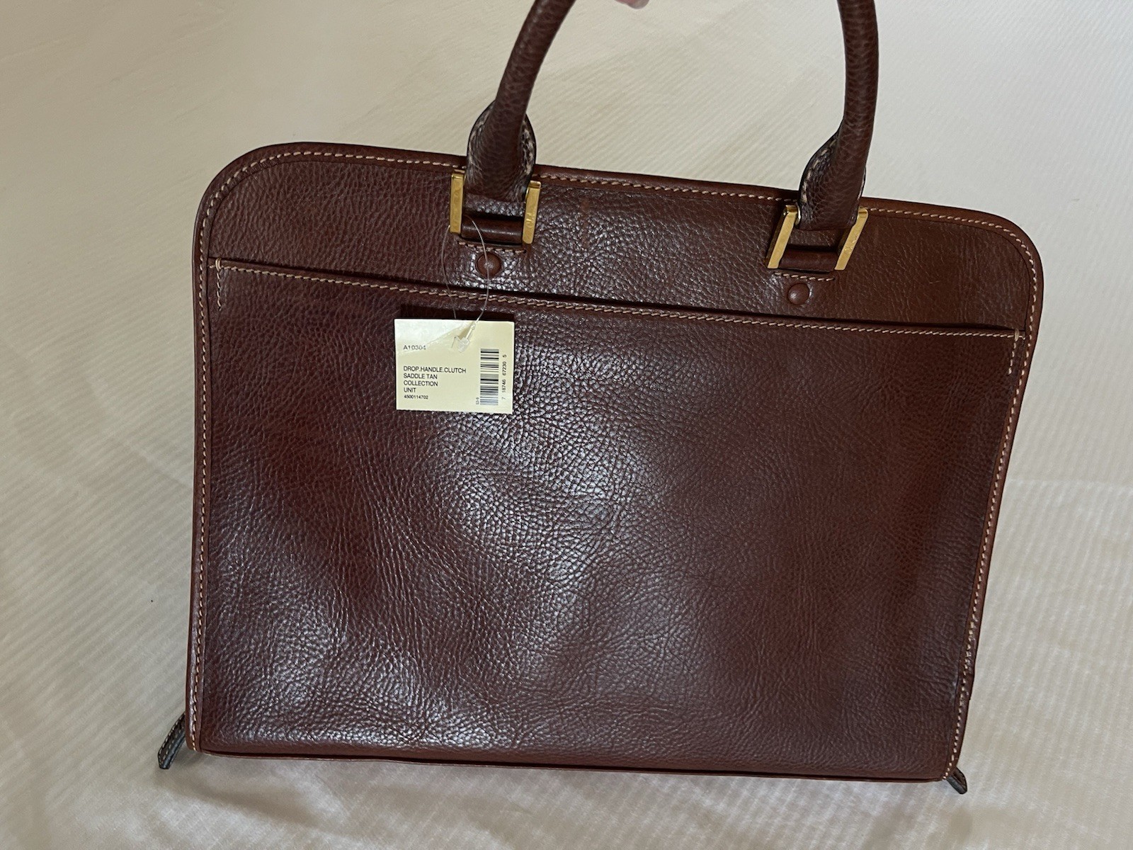 Cole Haan Collection Special Edition Drop Handle Laptop Clutch,saddle Tan, Mens