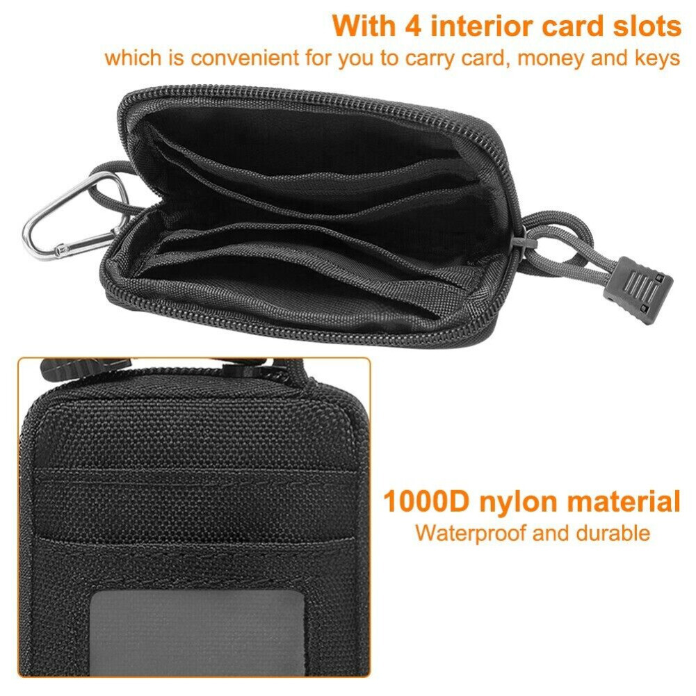 Outdoor Tactical Wallet Bag ID Card Key Holder Money Pouch Tool EDC Waist Bag