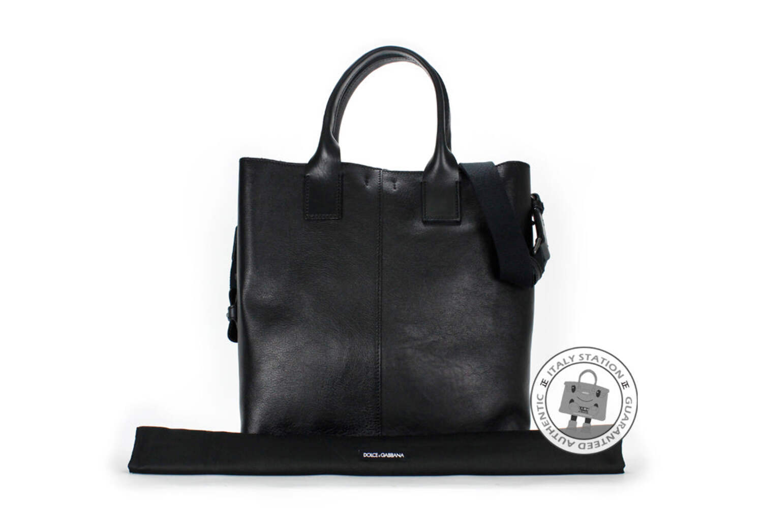 NEW Dolce & Gabbana BM0997 A3734 Vitello+feltro+cuoio Calfskin Black+bordeaux /