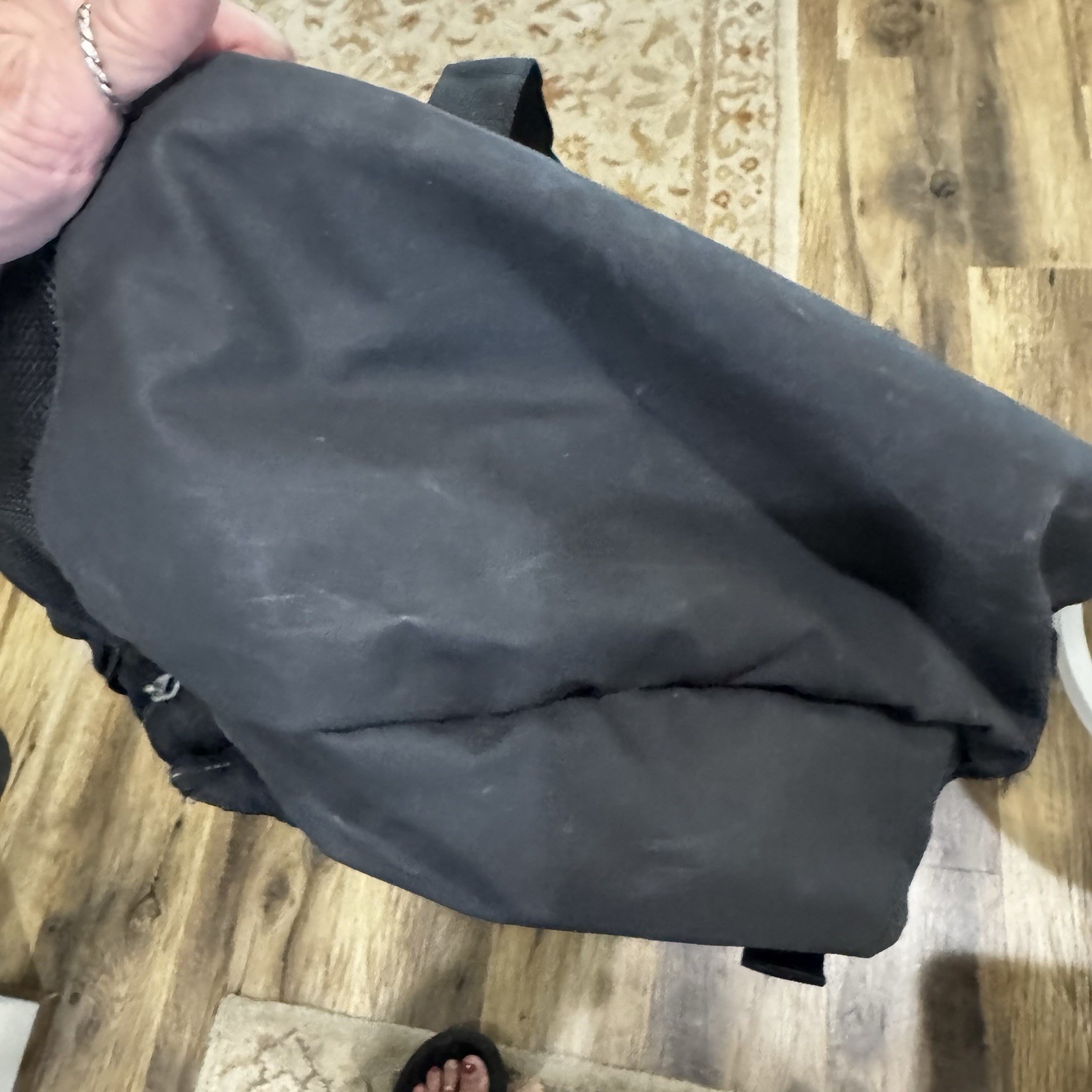 VTG Y2K Nike Mesh See Through Backpack Black 4 Pockets 18x13x5