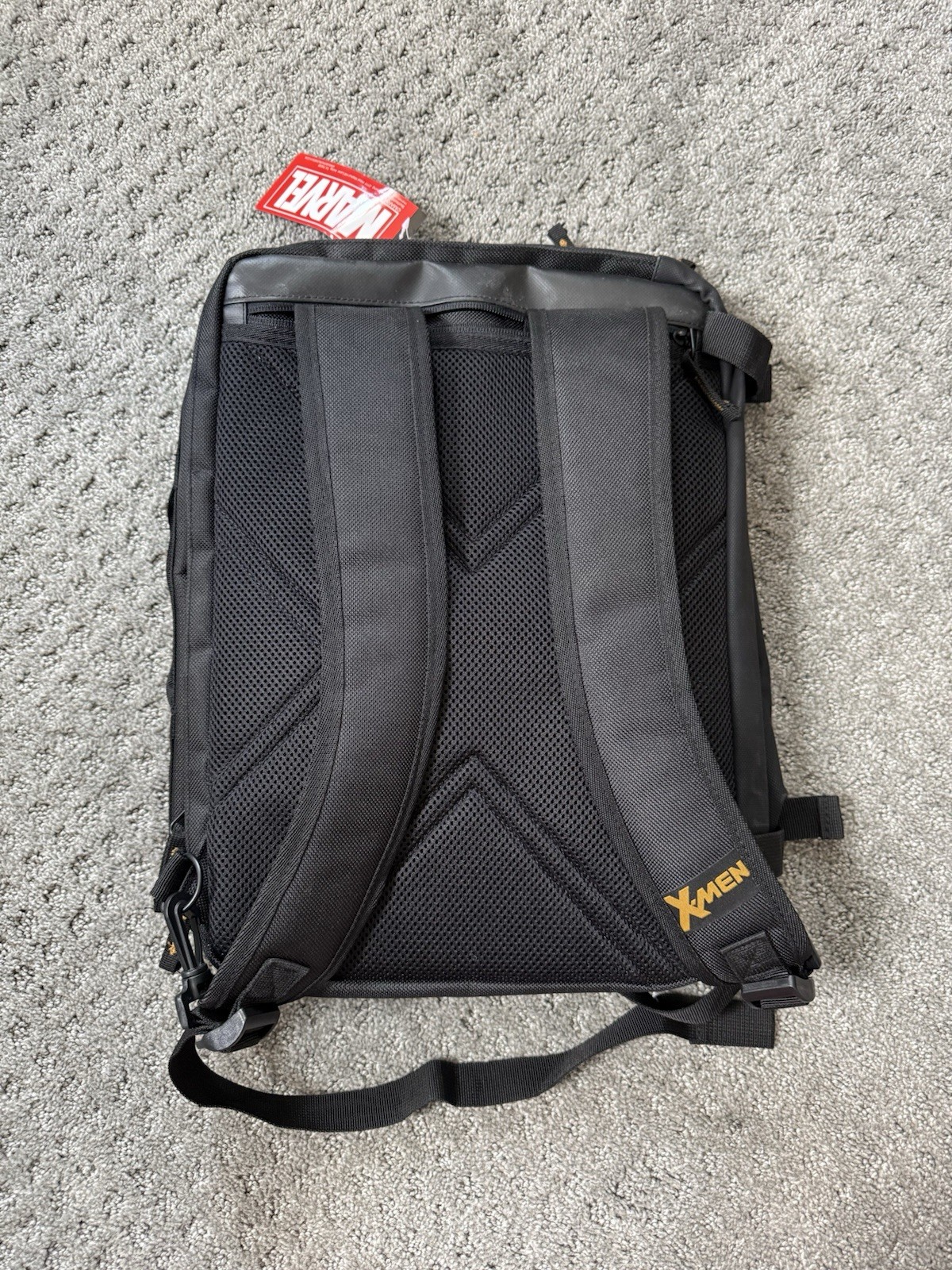 Marvel X-Men Backpack Black/Yellow Zip Adjustable Straps Inner Pockets