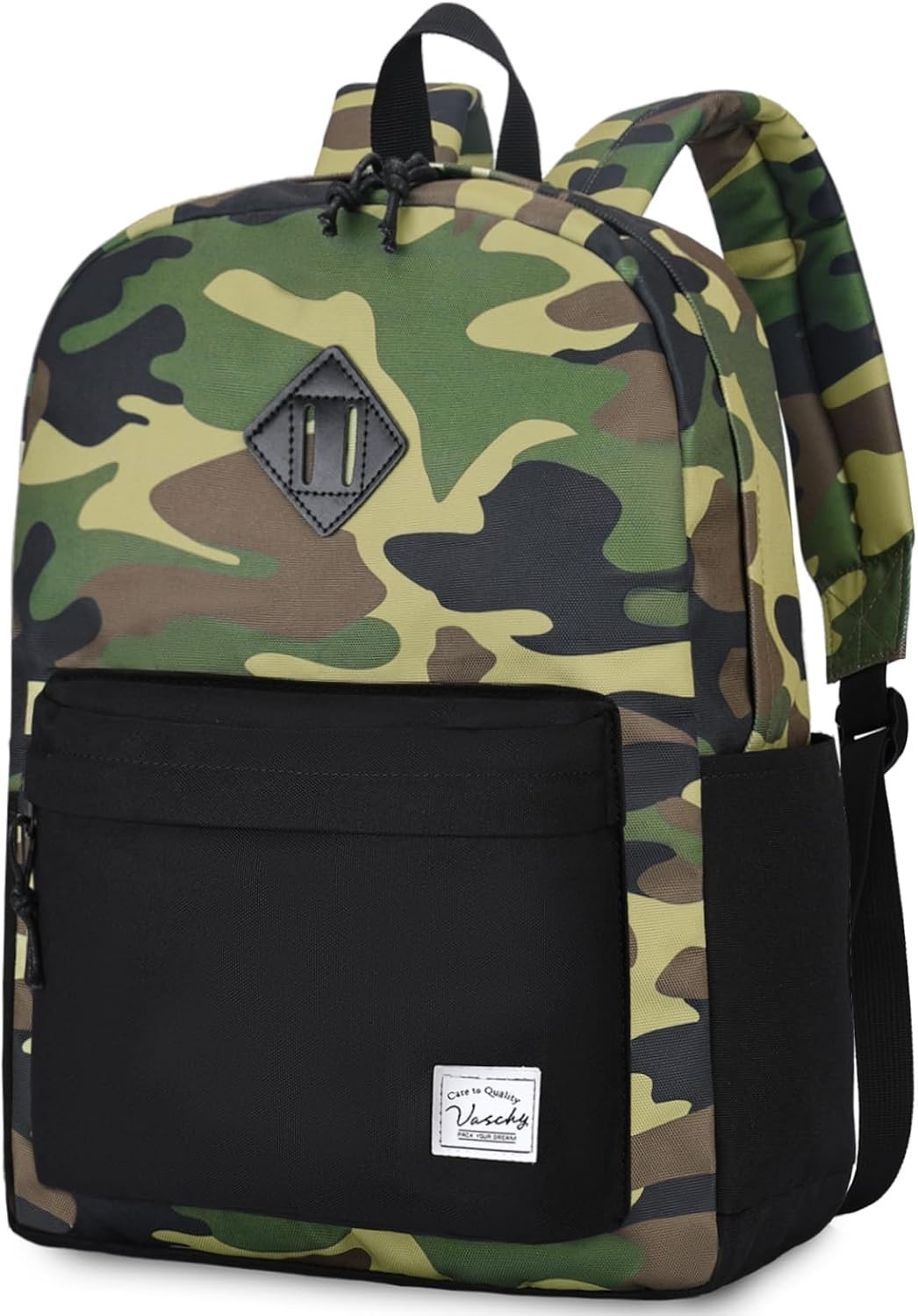Lightweight Water Resistant Backpack for Men Camo Black Daypack Travel