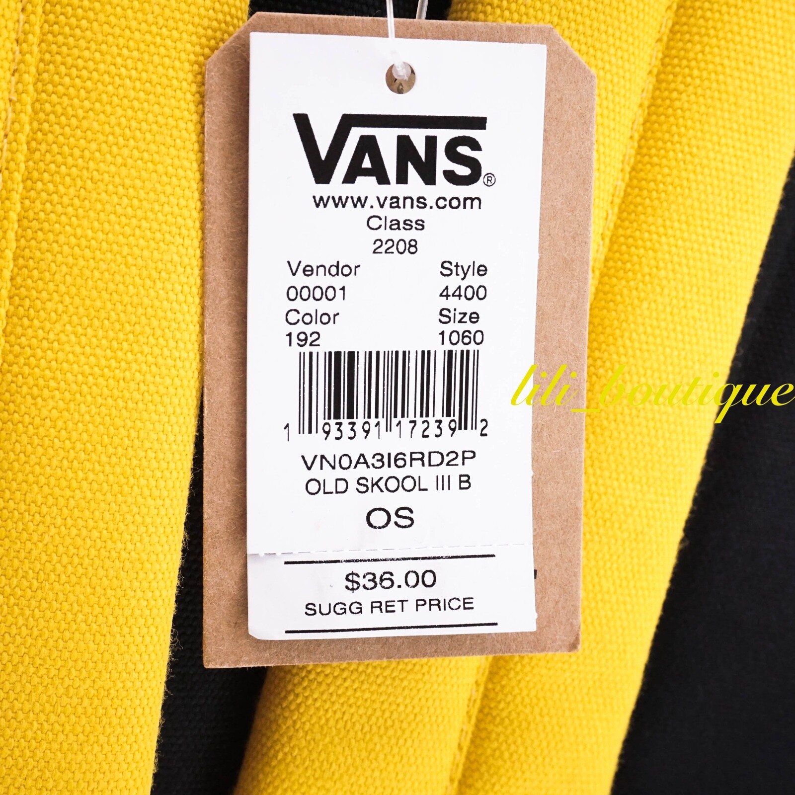 NWT Vans Old Skool III Backpack School Laptop Bag VN0A3I6RD2P Sulphur Black $36