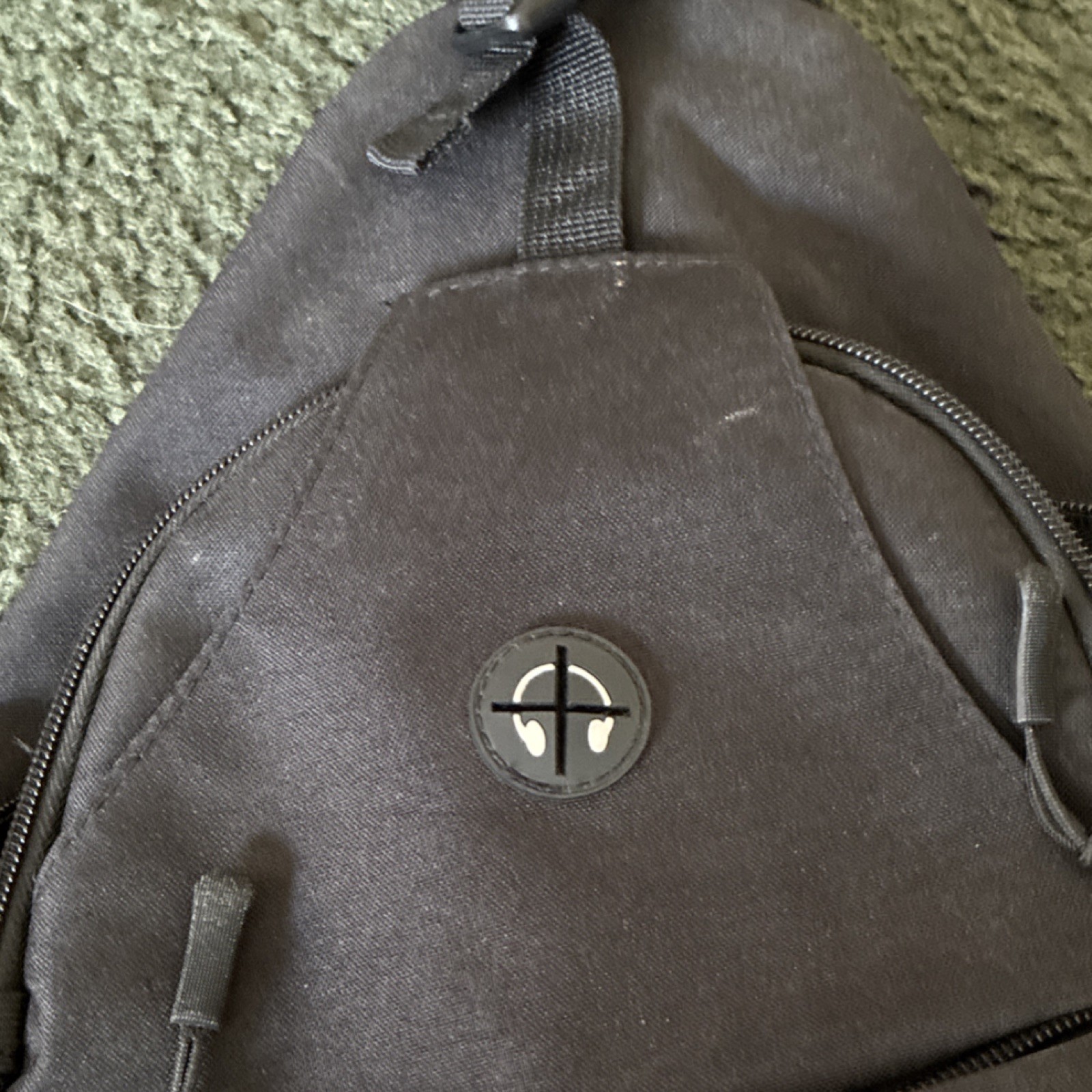 Black Crossbody Sling Bag Adjustable Strap Lightweight Lined for Men