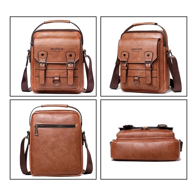 Cross body soulder bag PU leather men business massenger water proof,