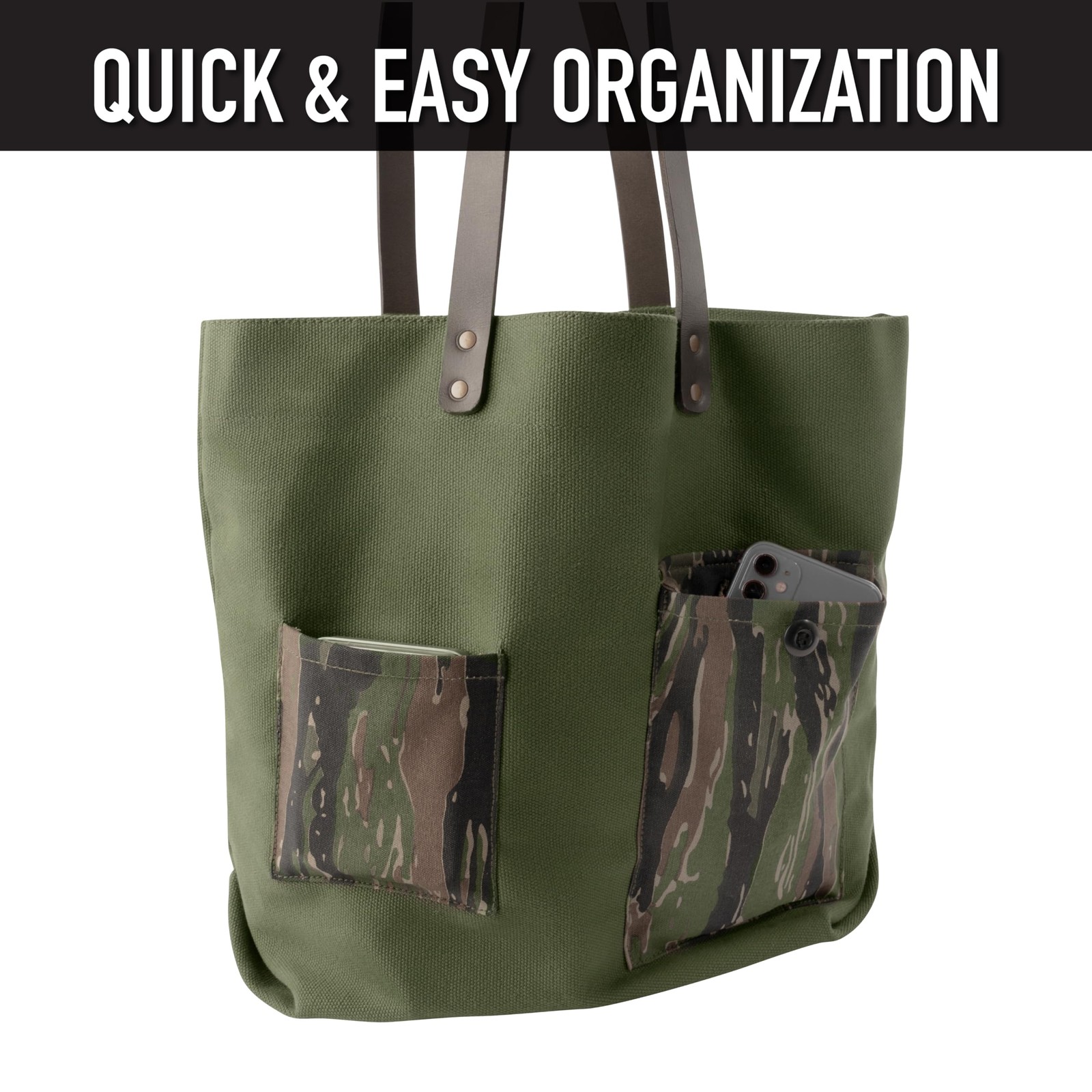 Rothco 24920: Camo Canvas Tote Bag One Size, Olive
