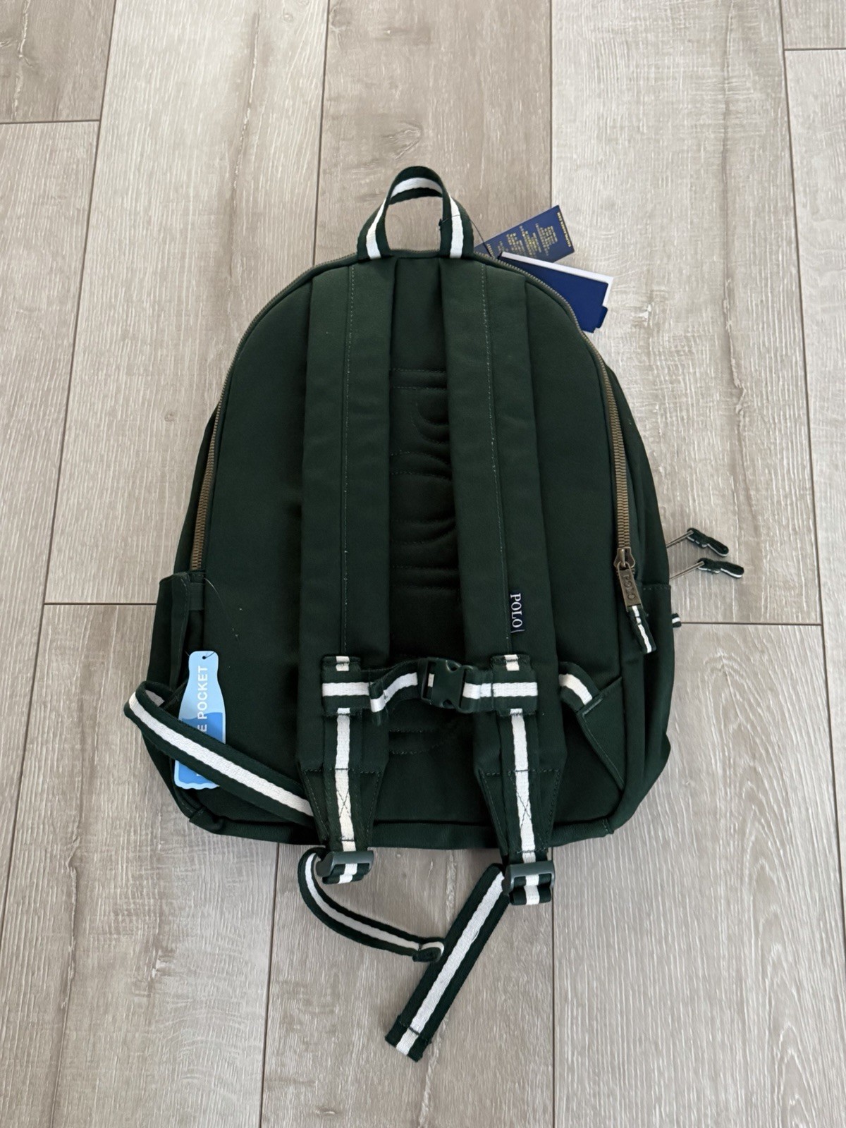 Polo Ralph Lauren Dark Green Varsity Polo Bear Backpack New