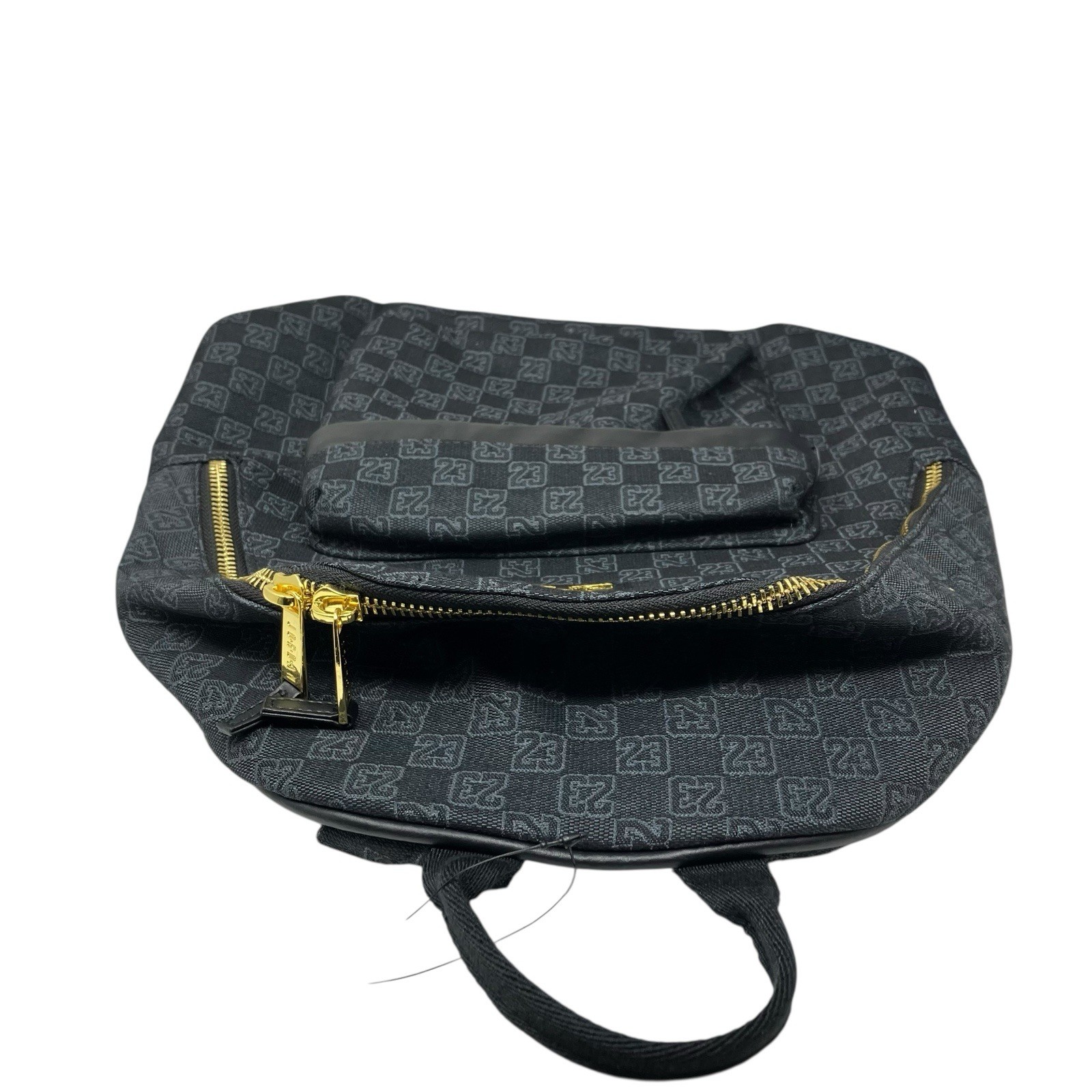 Jordan Monogram Backpack Mens 25L Black Gold Zip Jumpman 23 School Travel Bag