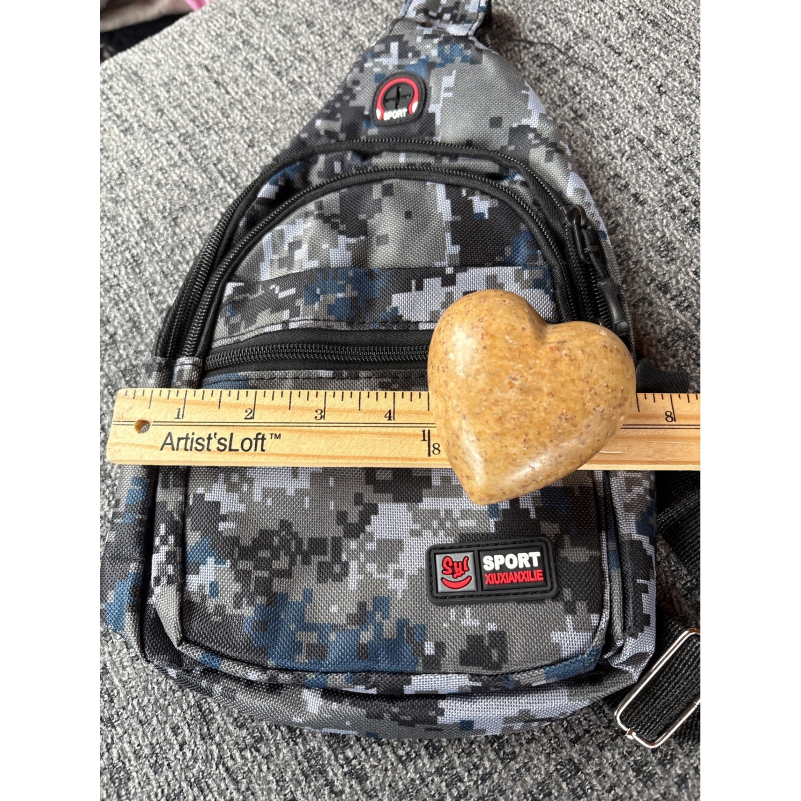 Sport Xiuxianxilie Digital Camo Sling Bag Blue Grey Crossbody Backpack Techwear