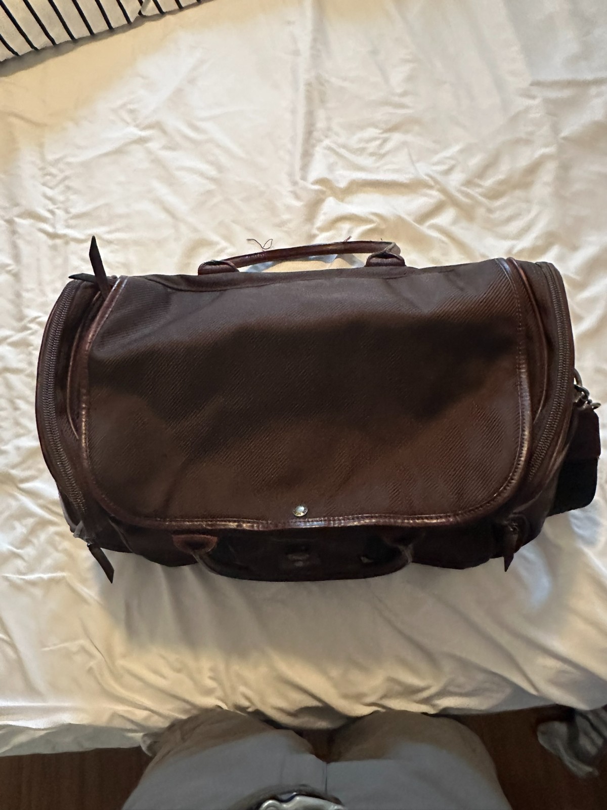 Filson Passage Expedition Small Duffle 73002 Brown Nylon Leather Travel Bag
