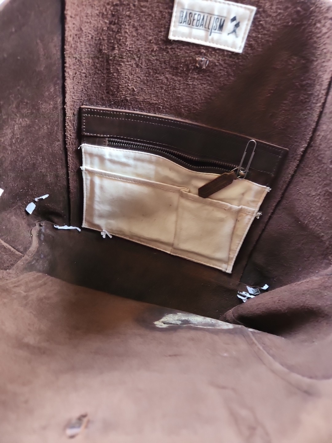 Baseballism Glove Leather Messenger Bag Brown Tote