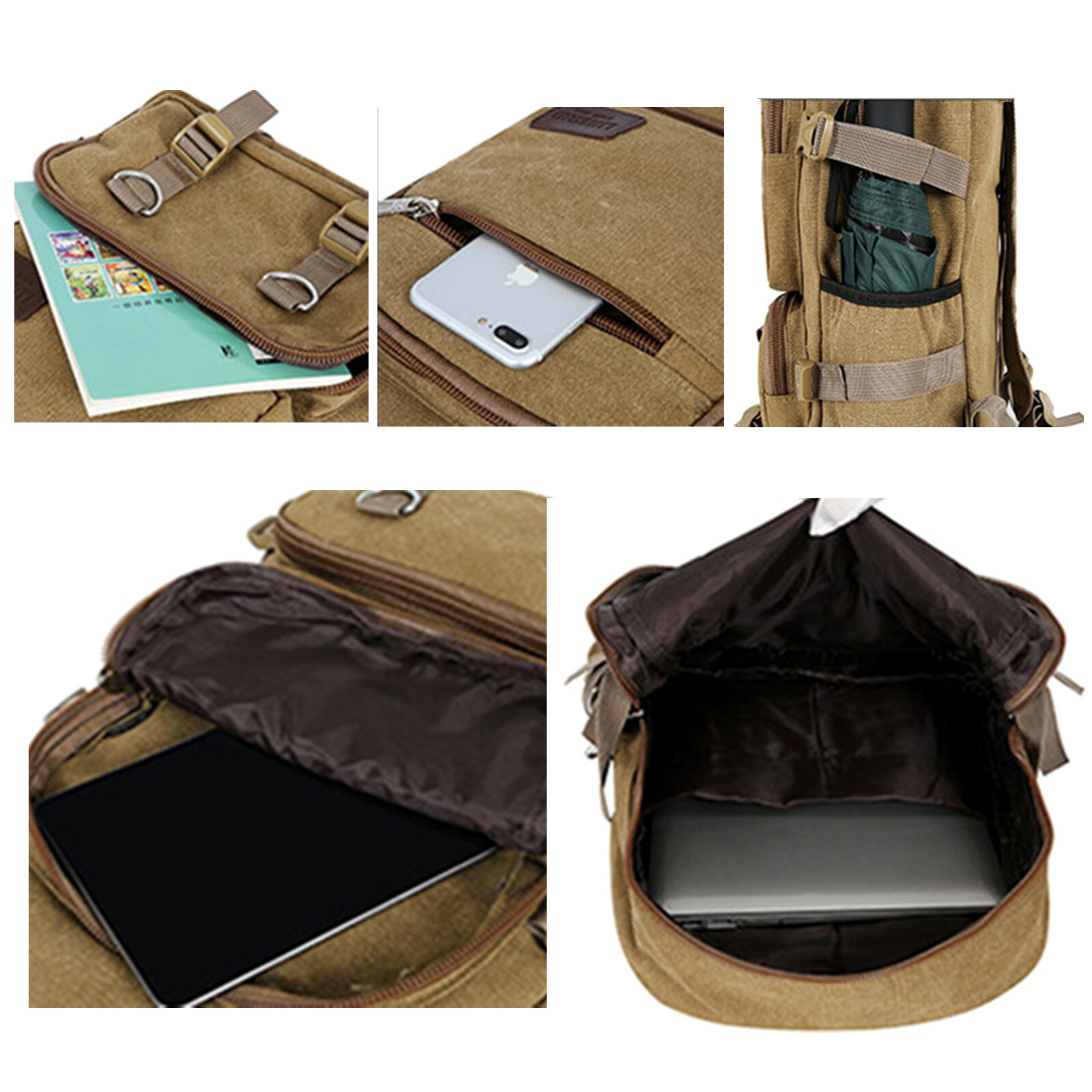 20 L Canvas Business Backpack Suitable For Work Travel School Laptop Bag